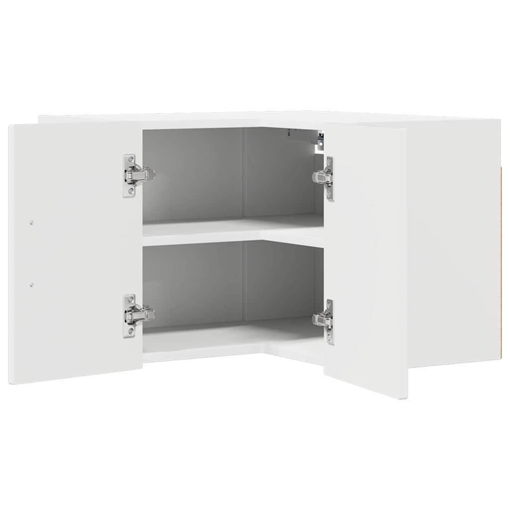 Wand-Eckschrank LUCCA Hochglanz Weiß 57 x 57 x 40 cm
