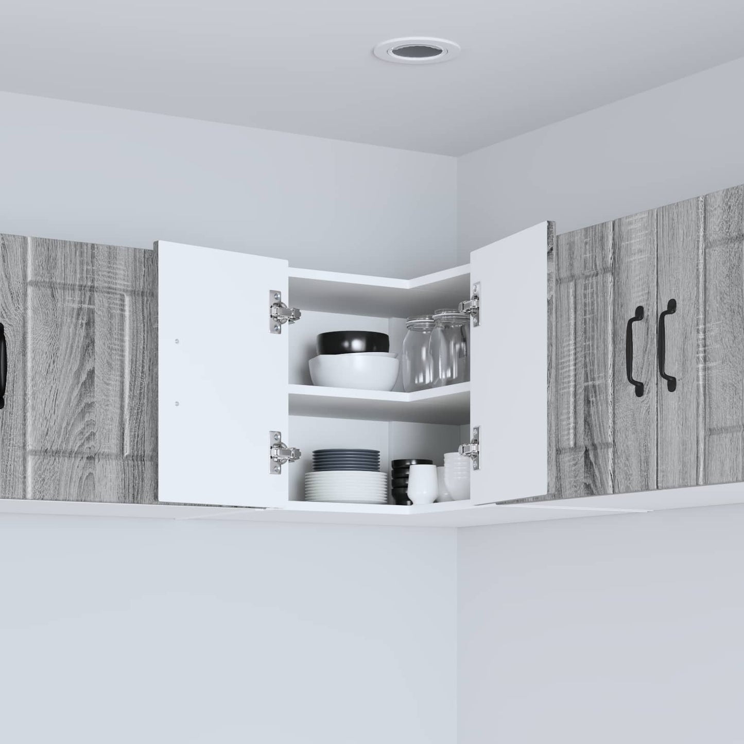 Wand-Eckschrank LUCCA Graues Sonoma 57 x 57 x 40 cm