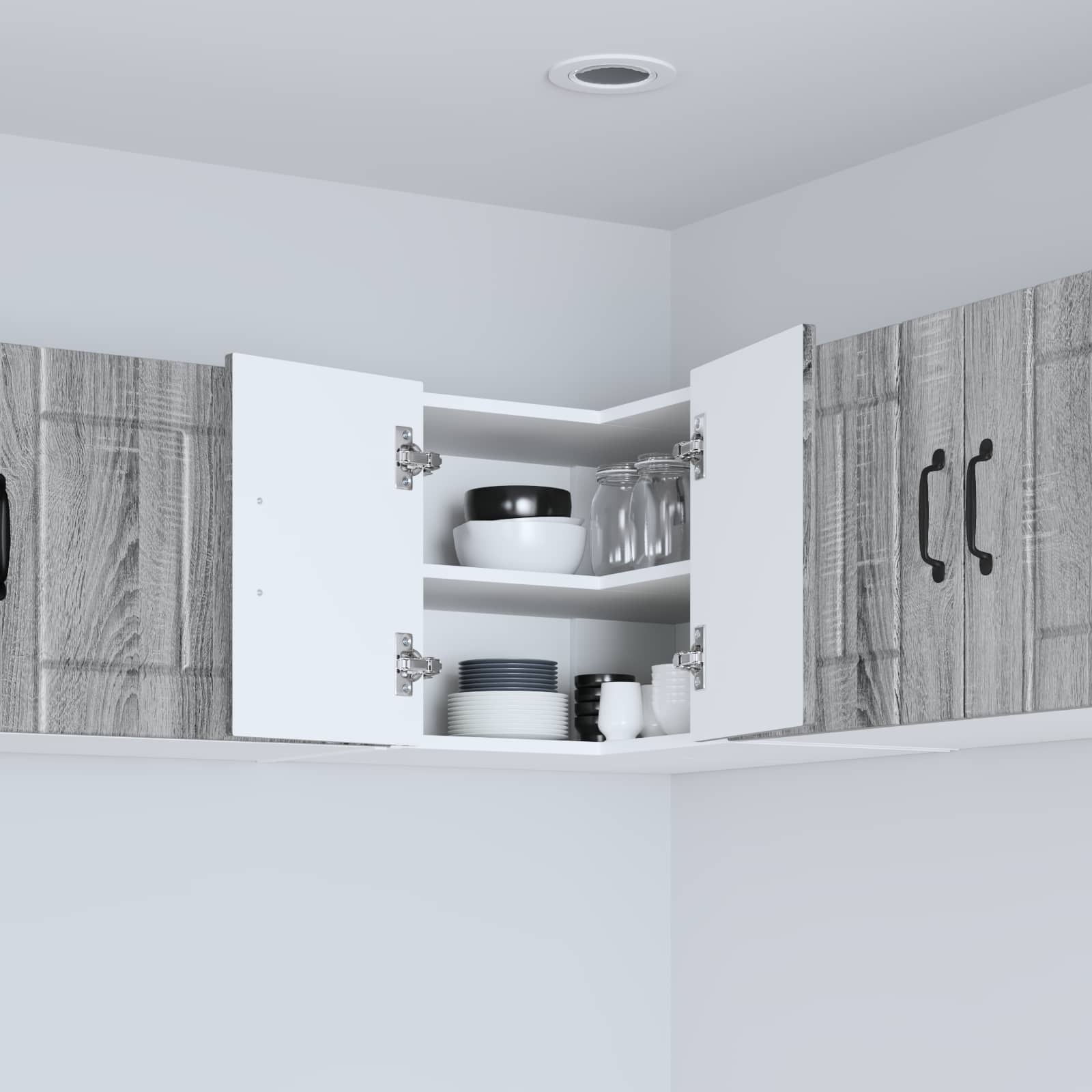 Wand-Eckschrank LUCCA Graues Sonoma 57 x 57 x 40 cm