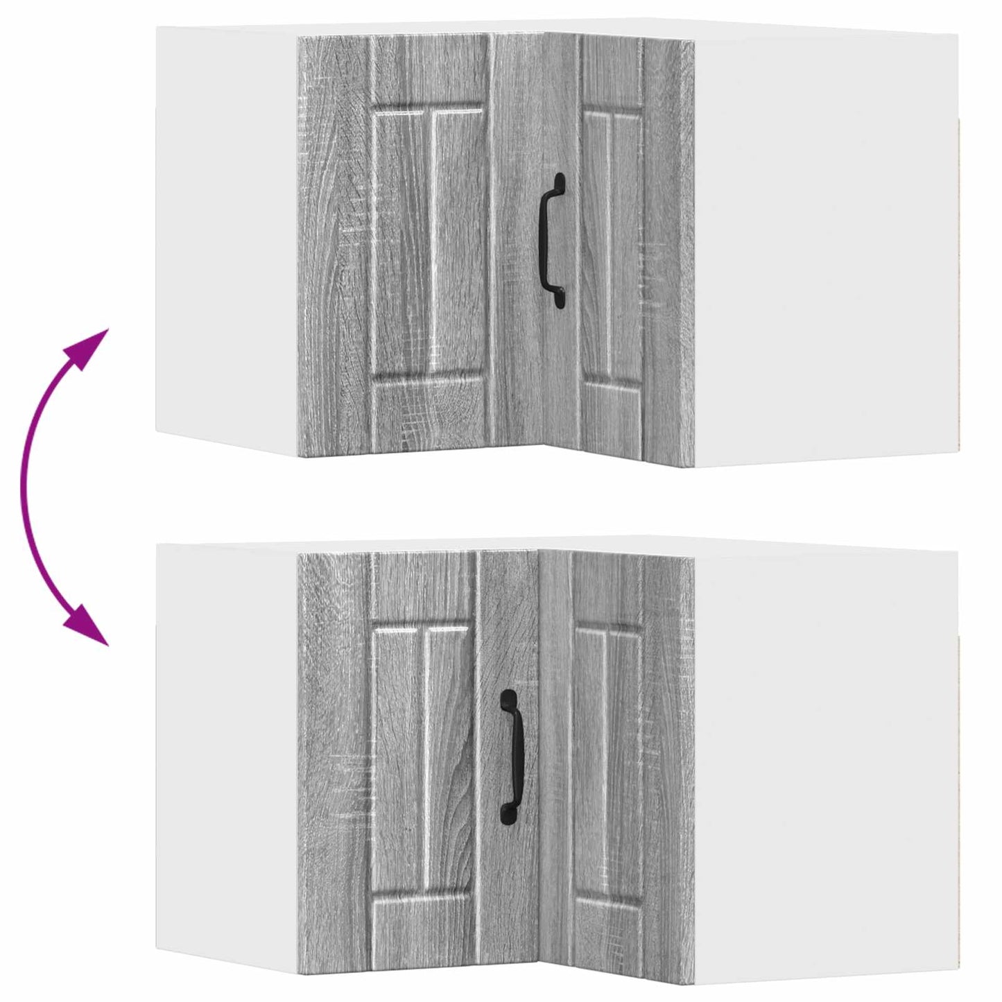 Wand-Eckschrank LUCCA Graues Sonoma 57 x 57 x 40 cm