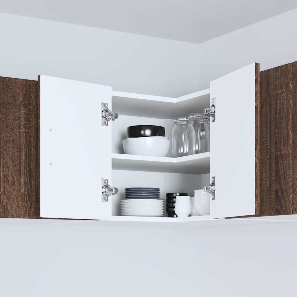 Küchenhängeschrank mit Regal Braun Eichen-Optik 57 x 57 x 40 cm