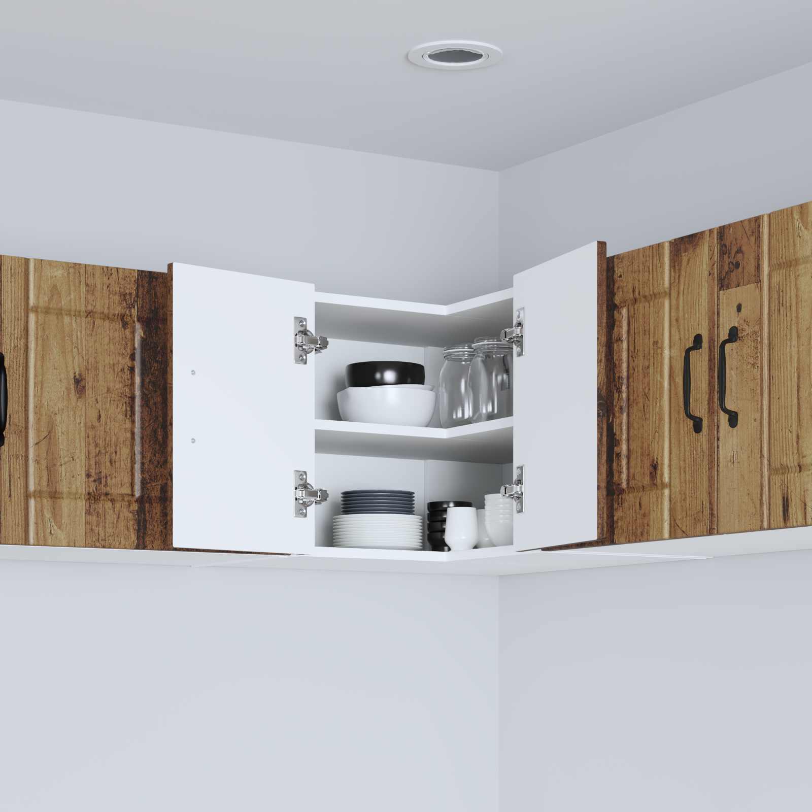 Wand-Eckschrank LUCCA Altholz 57 x 57 x 40 cm Holzwerkstoff