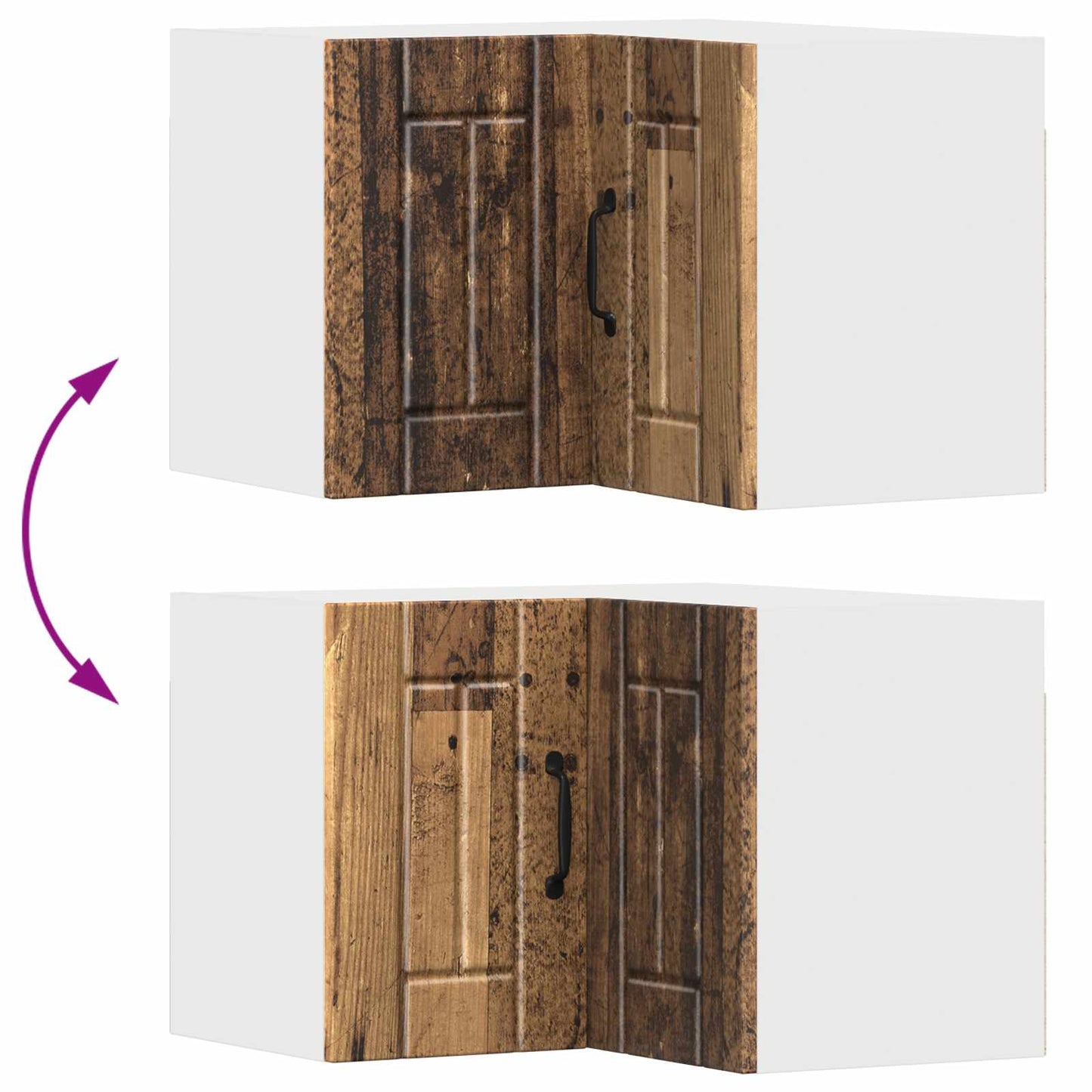 Wand-Eckschrank LUCCA Altholz 57 x 57 x 40 cm Holzwerkstoff
