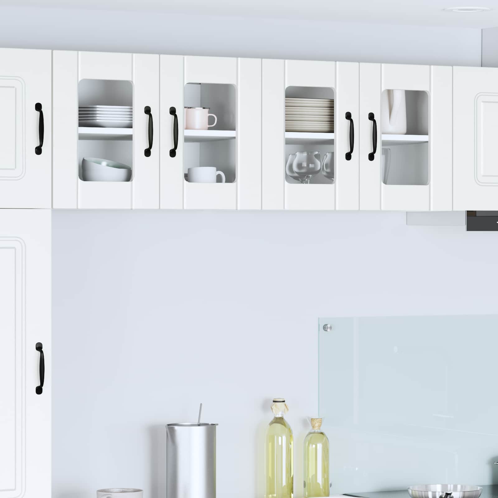 Wandglas-Schrank LUCCA 2 stk. Weiß Holzwerkstoff