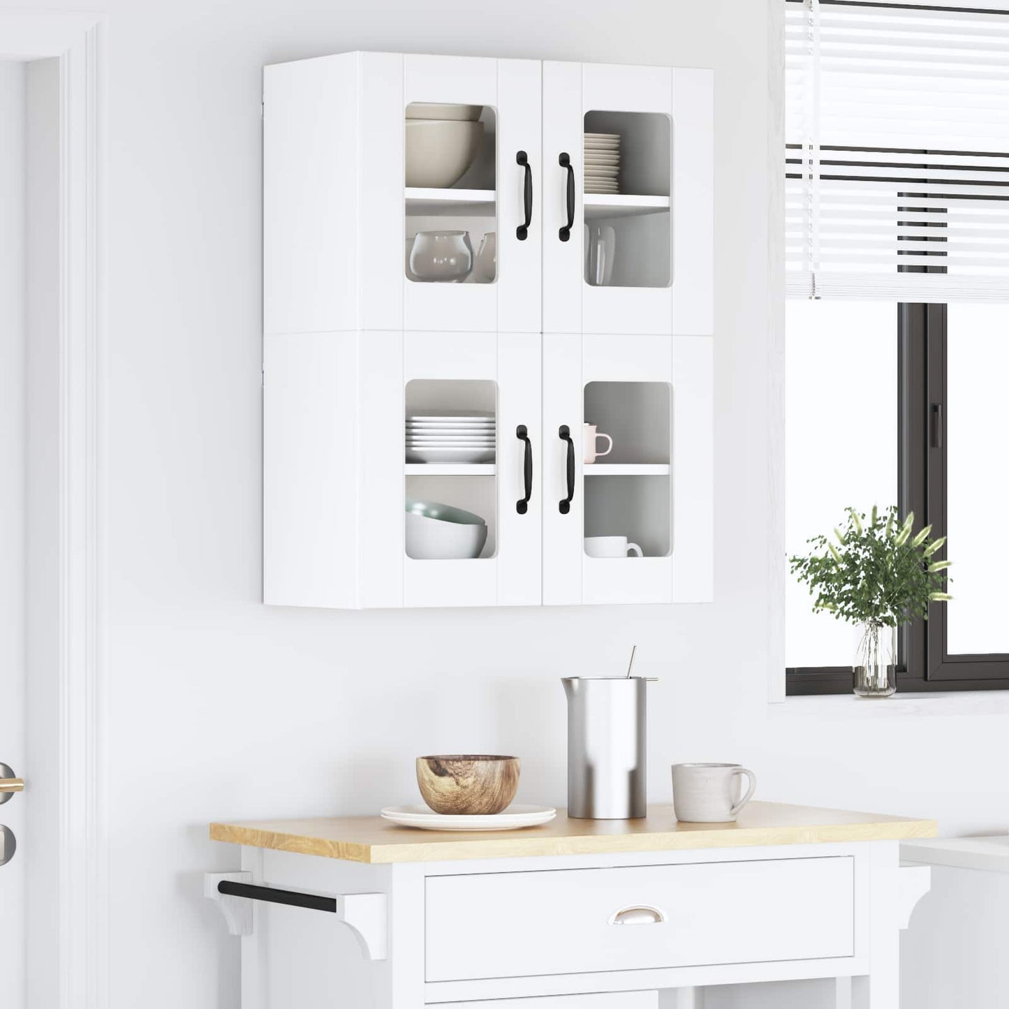 Wandglas-Schrank LUCCA 2 stk. Weiß Holzwerkstoff