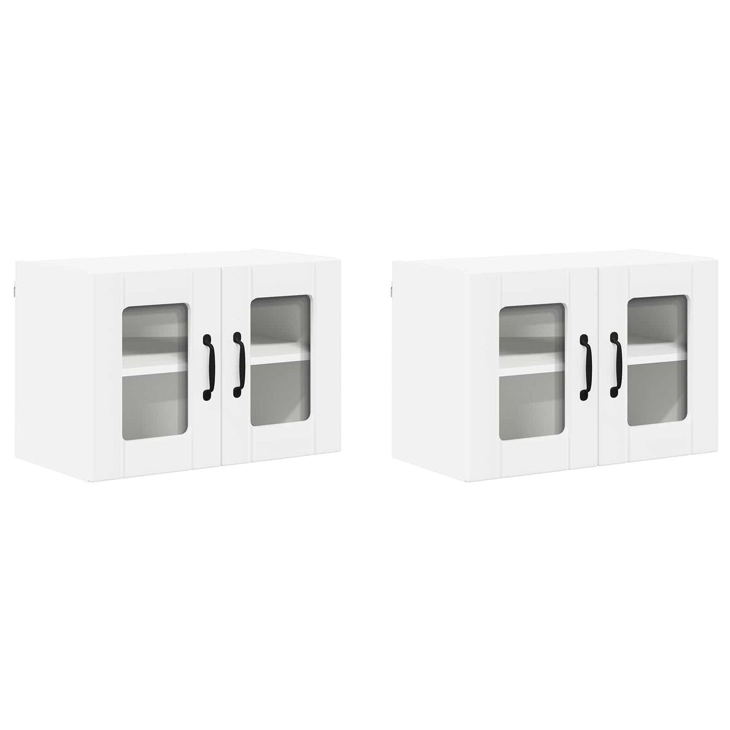 Wandglas-Schrank LUCCA 2 stk. Weiß Holzwerkstoff