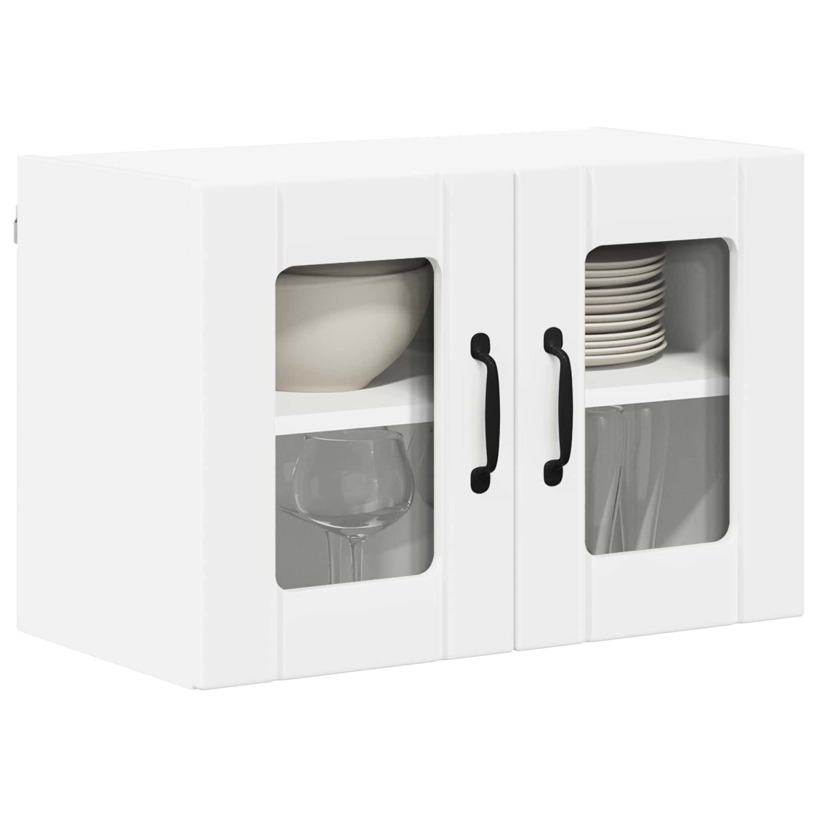 Wandglas-Schrank LUCCA 2 stk. Weiß Holzwerkstoff