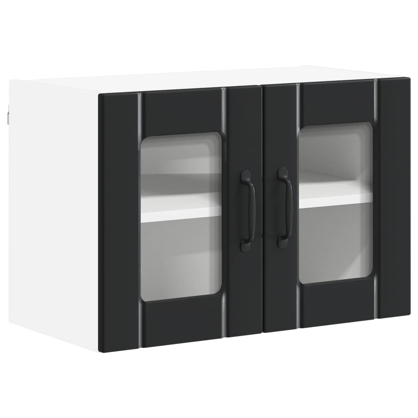 Wandglas-Schrank LUCCA 2 stk. Schwarz Holzwerkstoff