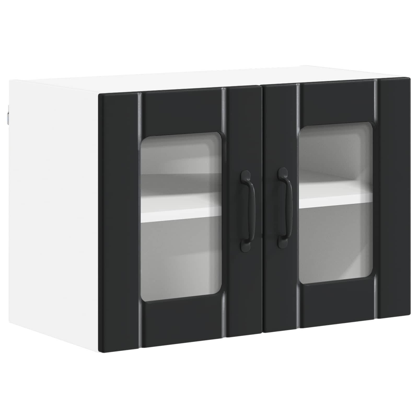 Wandglas-Schrank LUCCA 2 stk. Schwarz Holzwerkstoff
