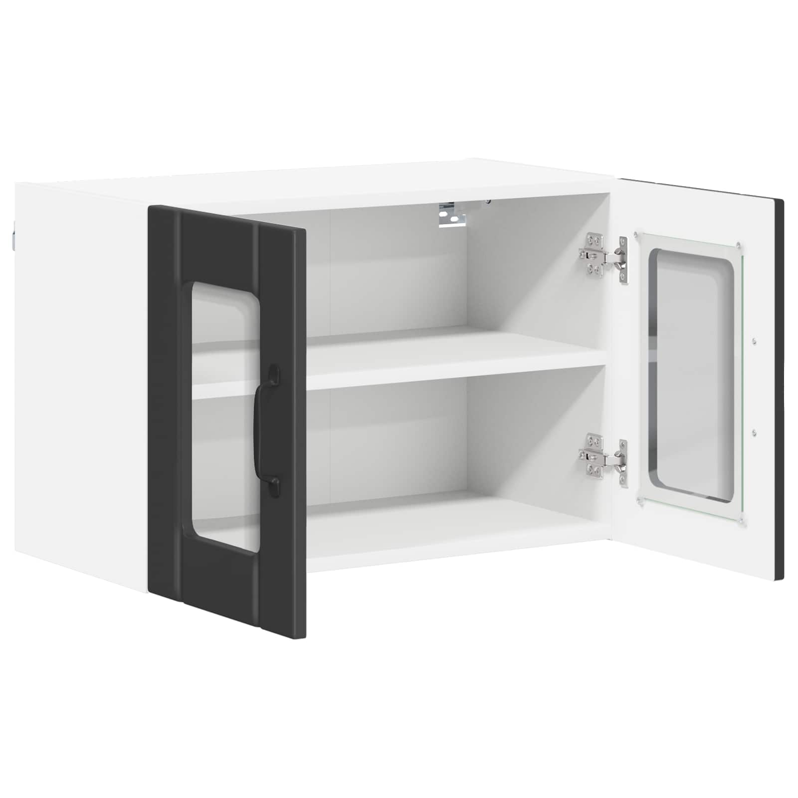 Wandglas-Schrank LUCCA 2 stk. Schwarz Holzwerkstoff