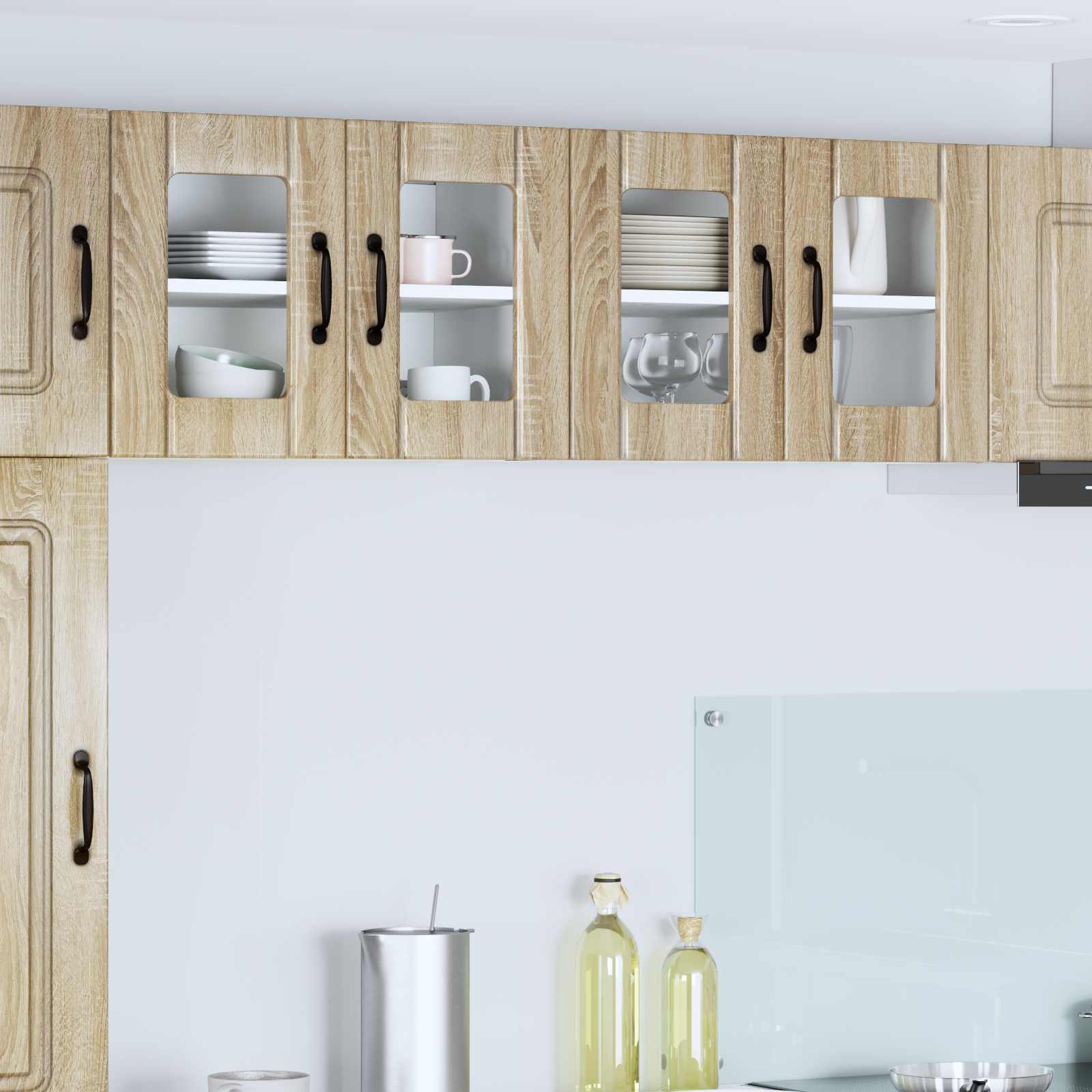 Wandglas-Schrank LUCCA 2 stk. Sonoma-Eiche Holzwerkstoff