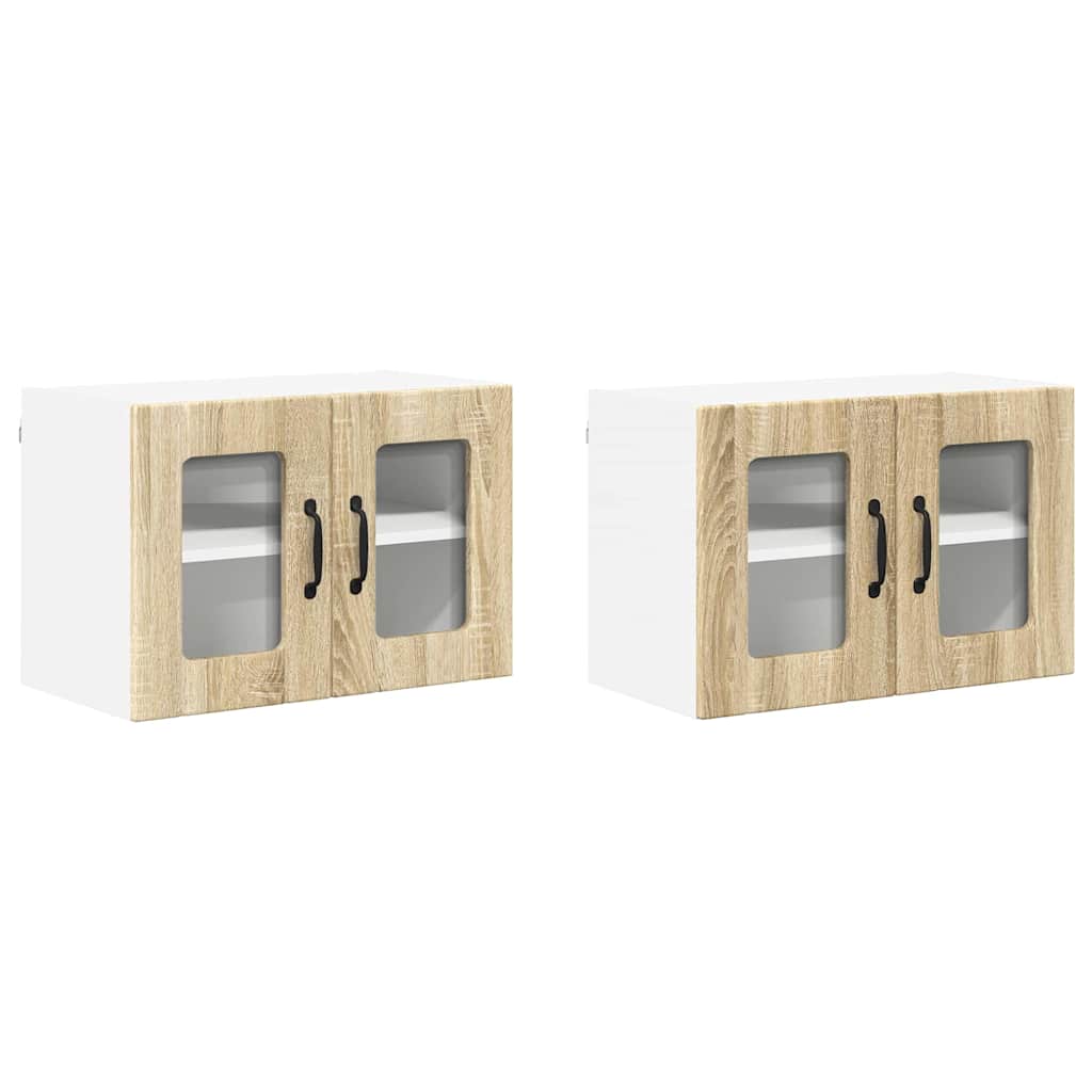 Küchenhängeschrank mit Regal 2 pcs Sonoma-Eiche 60 x 31 x 40 cm