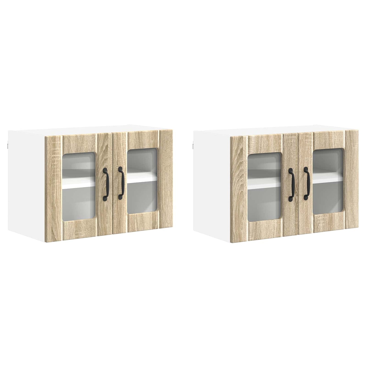 Wandglas-Schrank LUCCA 2 stk. Sonoma-Eiche Holzwerkstoff