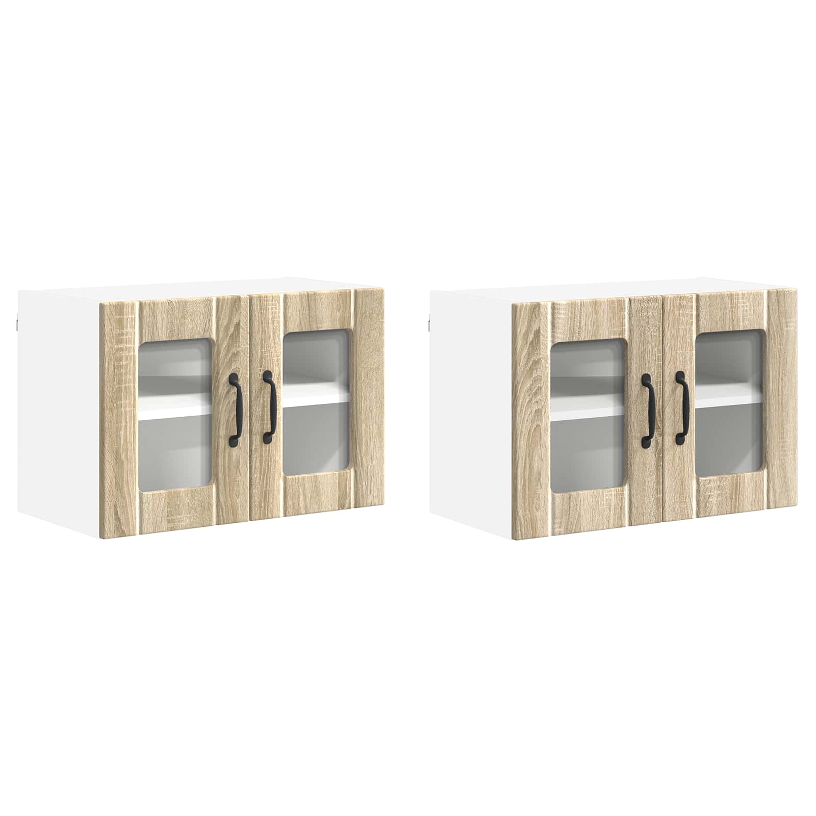 Wandglas-Schrank LUCCA 2 stk. Sonoma-Eiche Holzwerkstoff