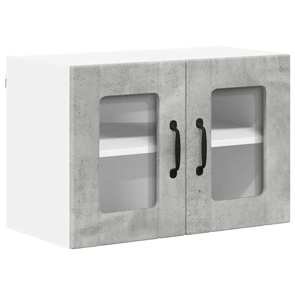 Küchenhängeschrank mit Regal 2 pcs Beton Grau 60 x 31 x 40 cm