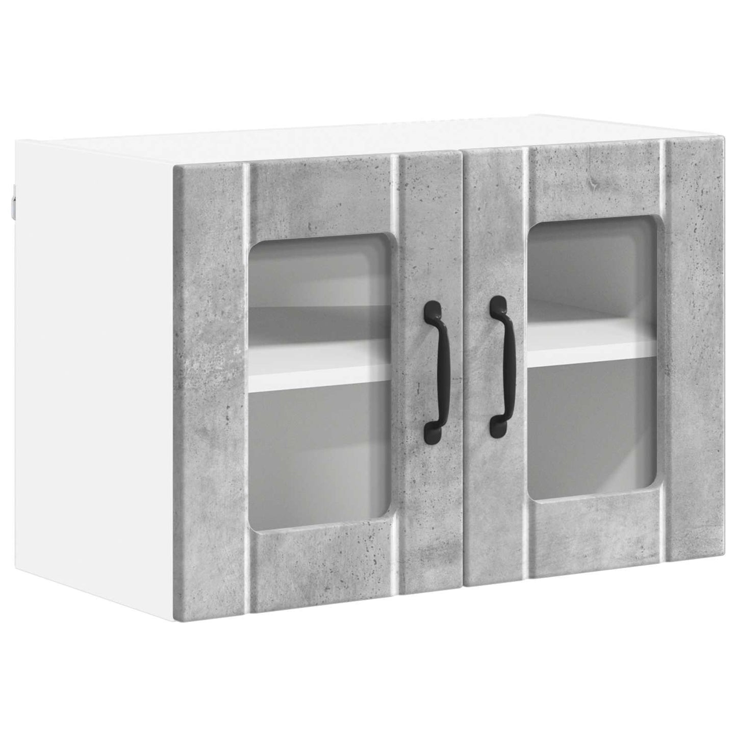 Wandglas-Schrank LUCCA 2 stk. Betongrau Holzwerkstoff