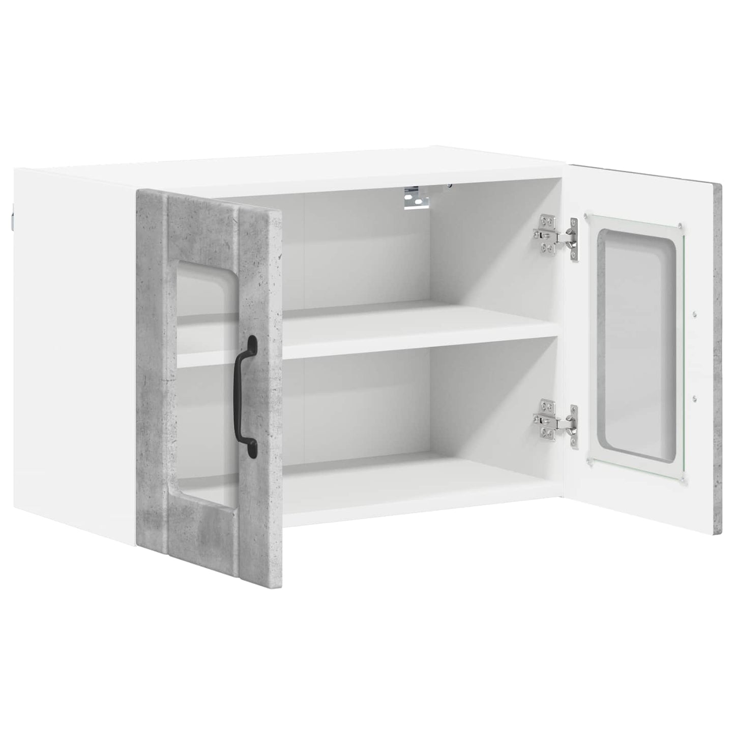 Wandglas-Schrank LUCCA 2 stk. Betongrau Holzwerkstoff