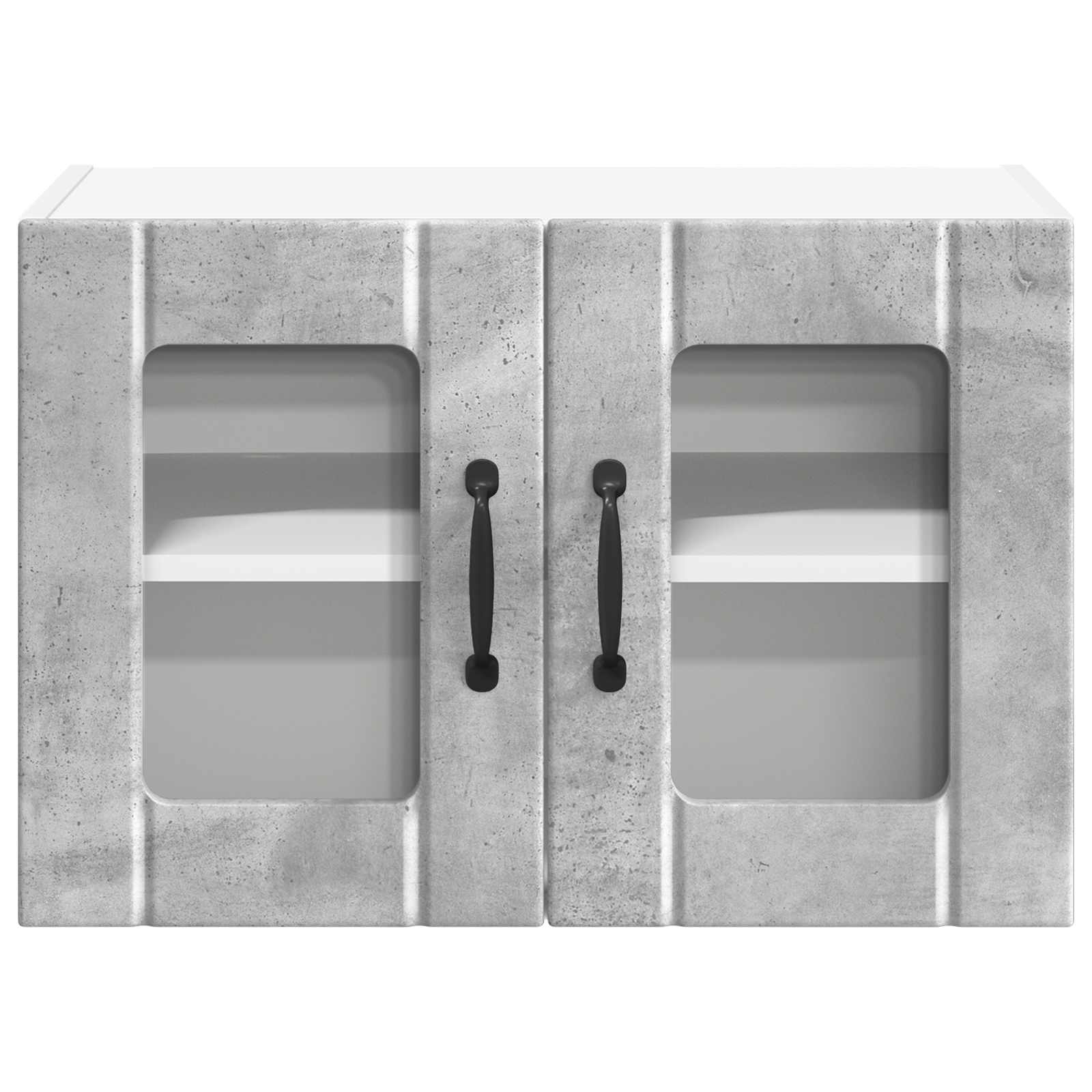 Wandglas-Schrank LUCCA 2 stk. Betongrau Holzwerkstoff