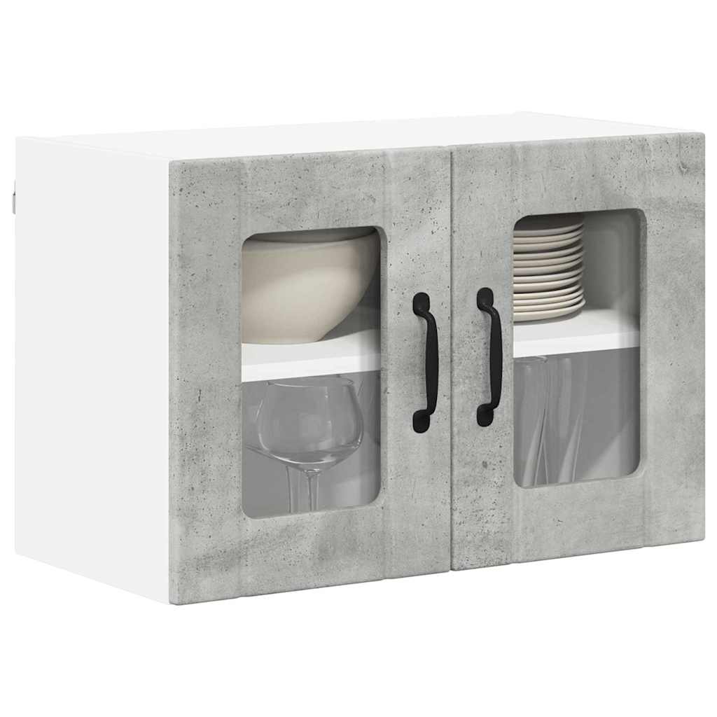 Küchenhängeschrank mit Regal 2 pcs Beton Grau 60 x 31 x 40 cm