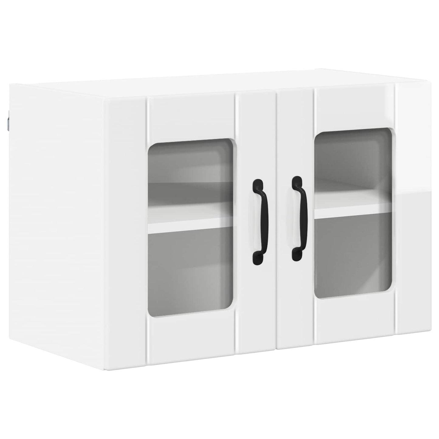Wandglas-Schrank LUCCA 2 stk. Hochglanz Weiß Holzwerkstoff