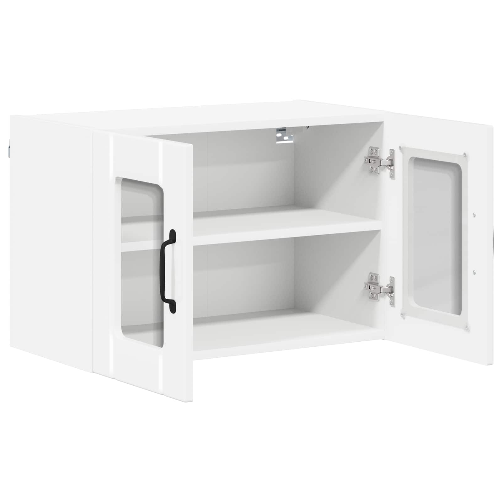 Wandglas-Schrank LUCCA 2 stk. Hochglanz Weiß Holzwerkstoff