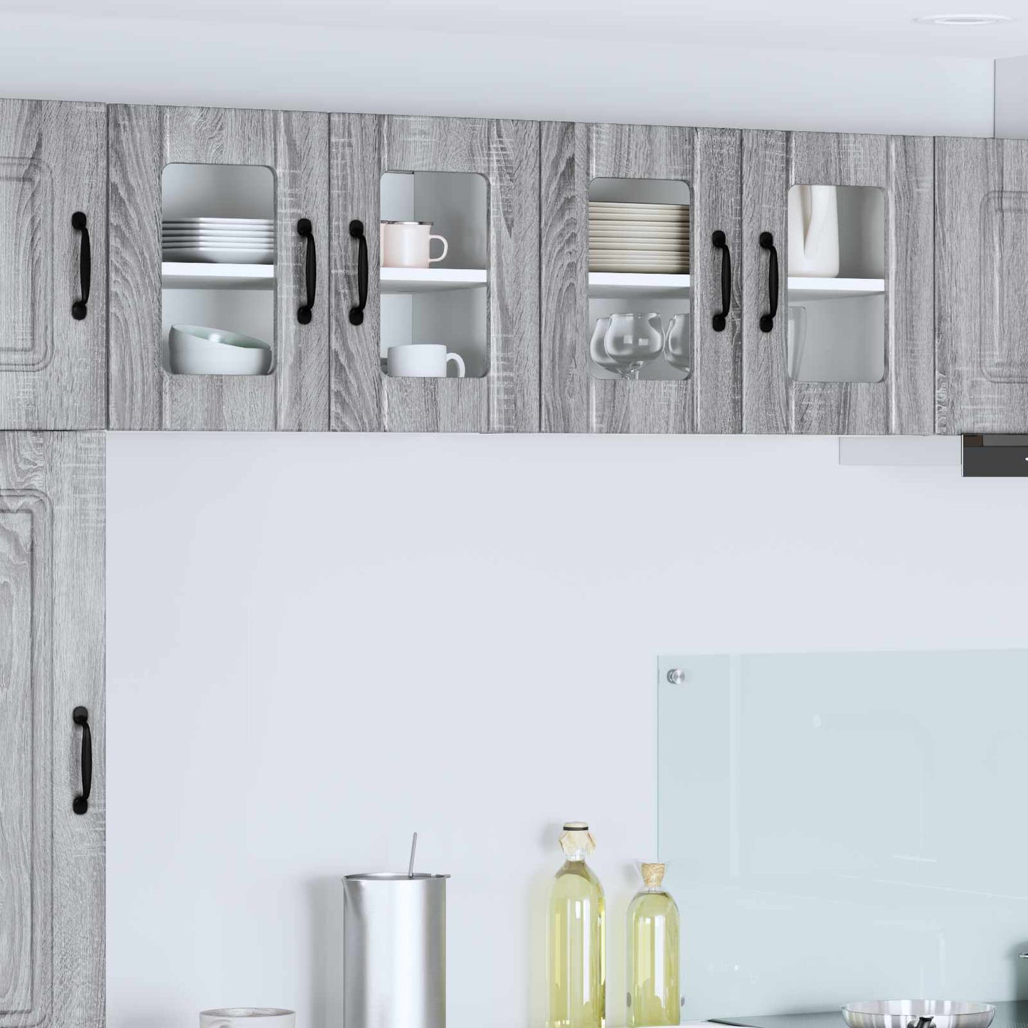 Wandglas-Schrank LUCCA 2 stk. Graues Sonoma Holzwerkstoff