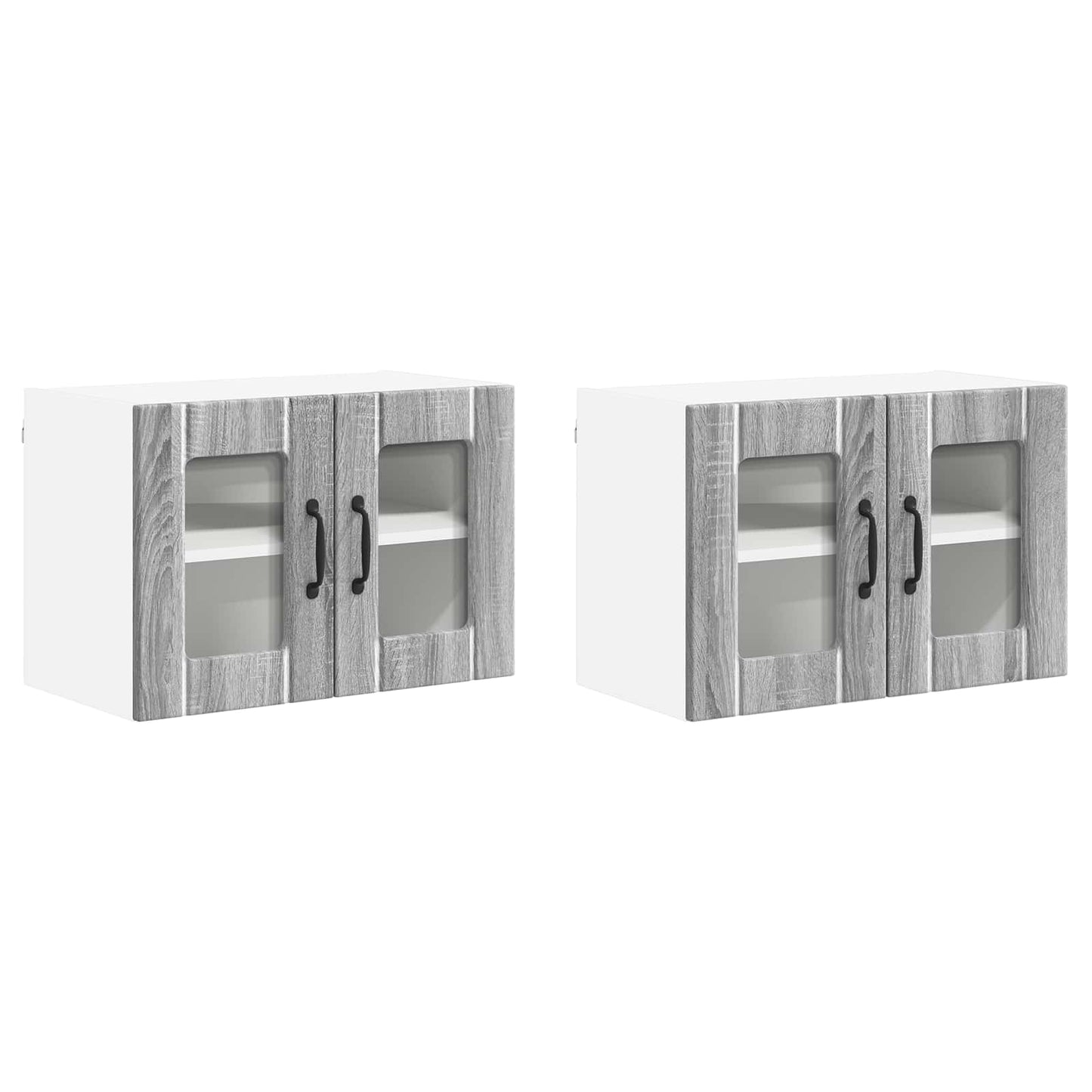 Wandglas-Schrank LUCCA 2 stk. Graues Sonoma Holzwerkstoff