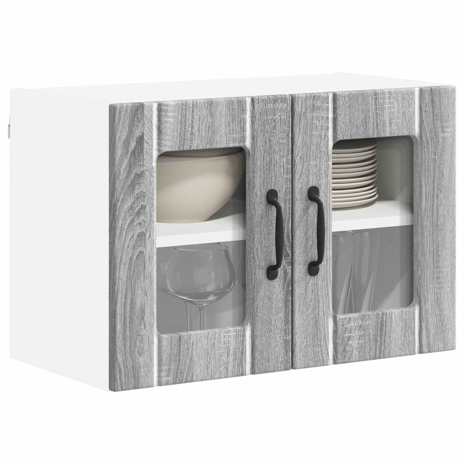 Wandglas-Schrank LUCCA 2 stk. Graues Sonoma Holzwerkstoff