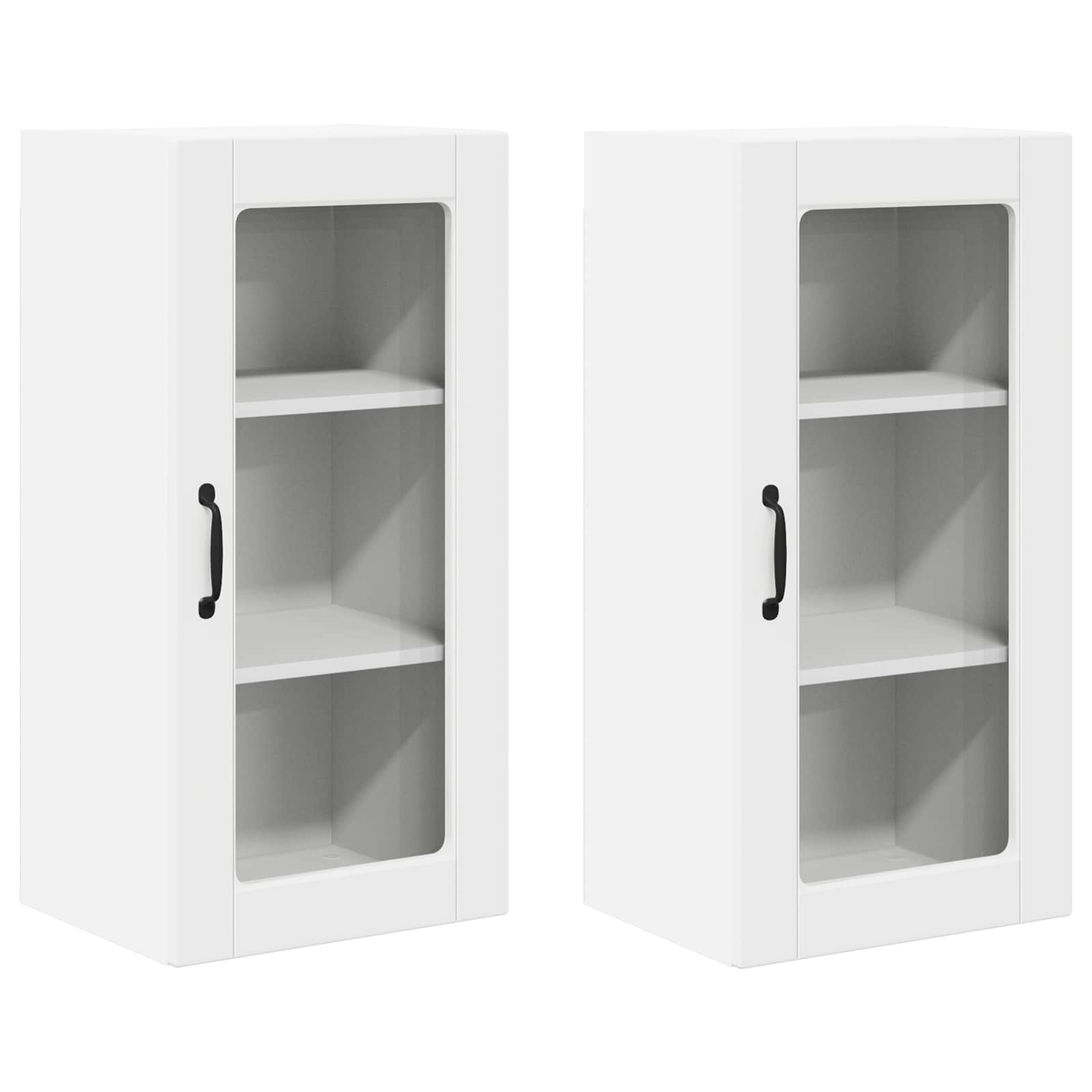 Wandglas-Schrank LUCCA 2 stk. Weiß Holzwerkstoff