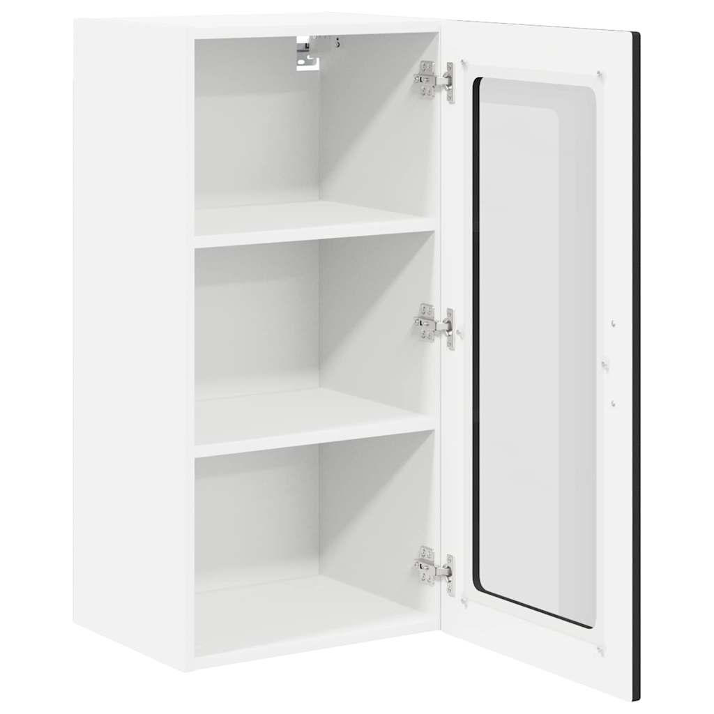 Wandglas-Schrank LUCCA 2 stk. Schwarz Holzwerkstoff