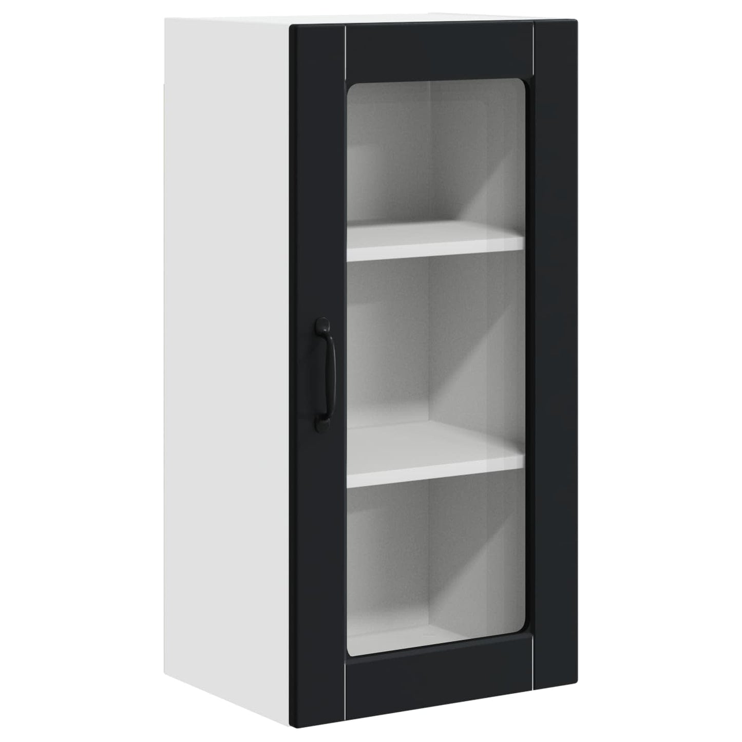 Wandglas-Schrank LUCCA 2 stk. Schwarz Holzwerkstoff