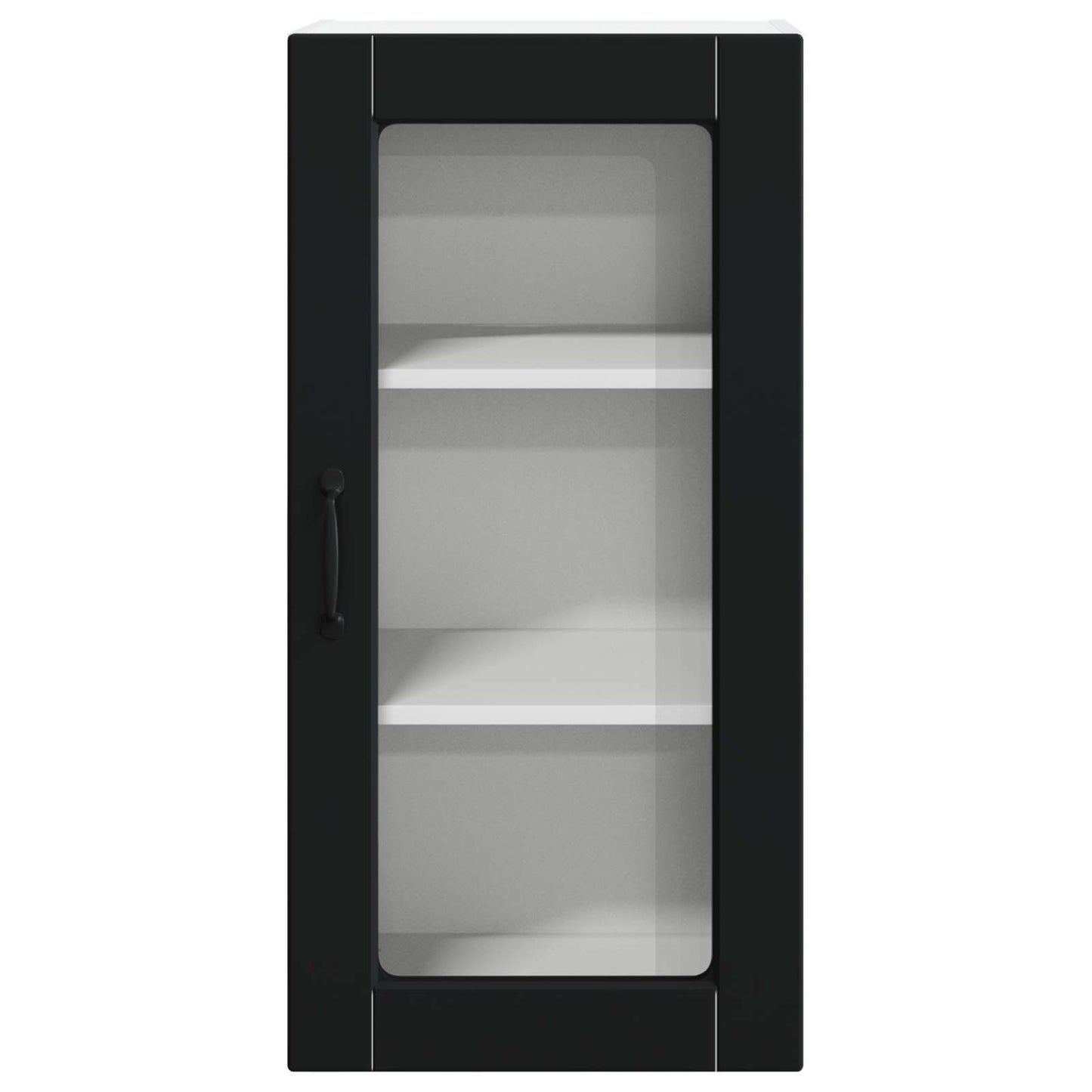 Wandglas-Schrank LUCCA 2 stk. Schwarz Holzwerkstoff