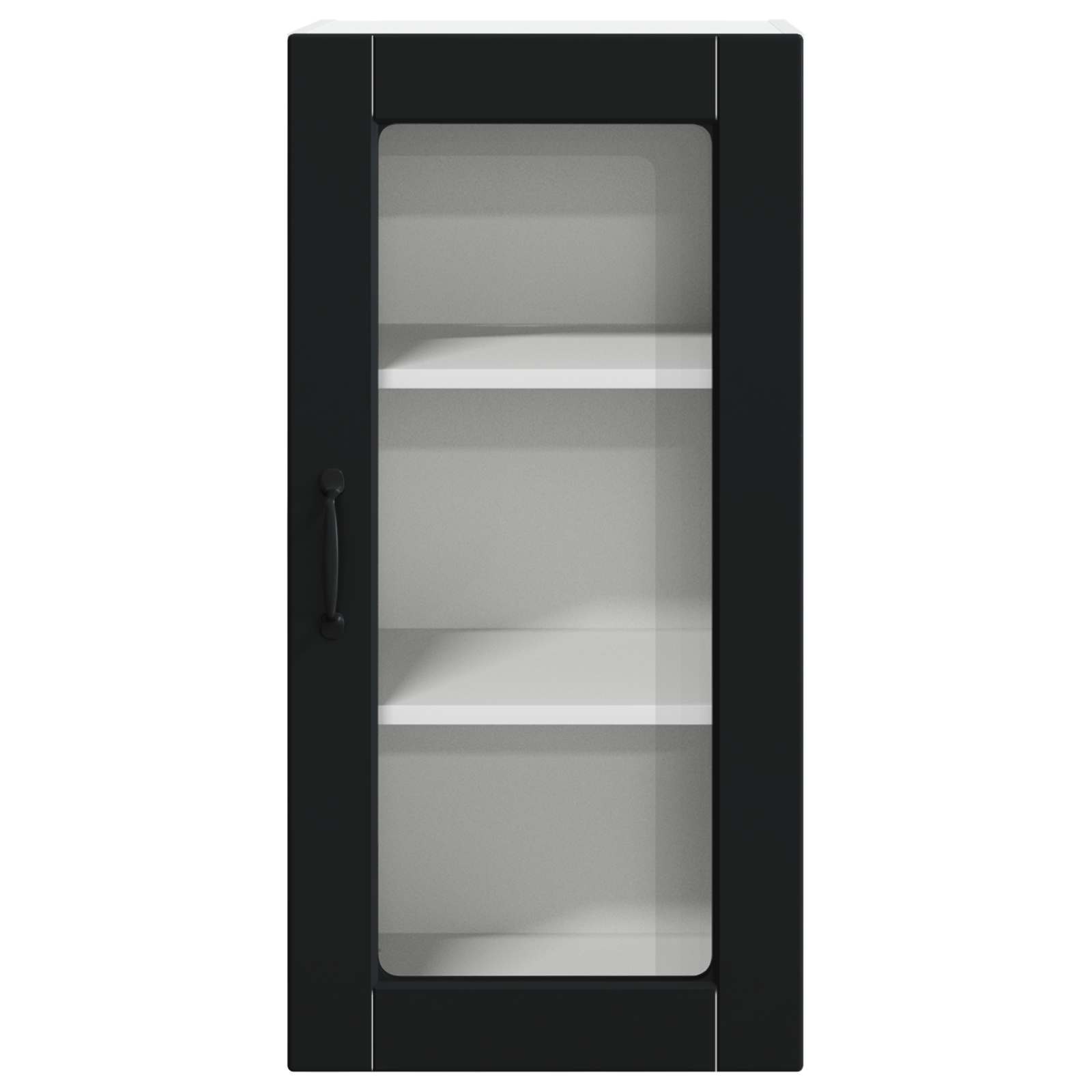 Wandglas-Schrank LUCCA 2 stk. Schwarz Holzwerkstoff