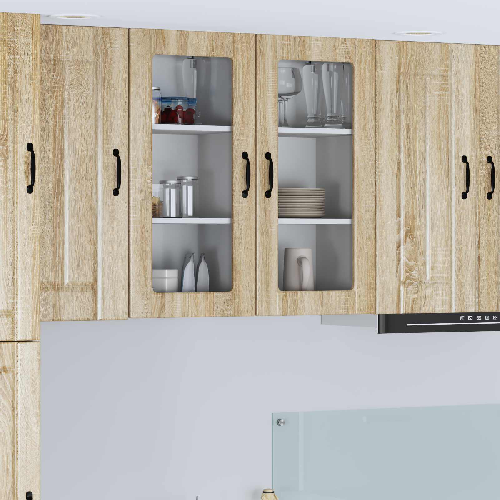 Wandglas-Schrank LUCCA Sonoma-Eiche 40 x 31 x 80 cm