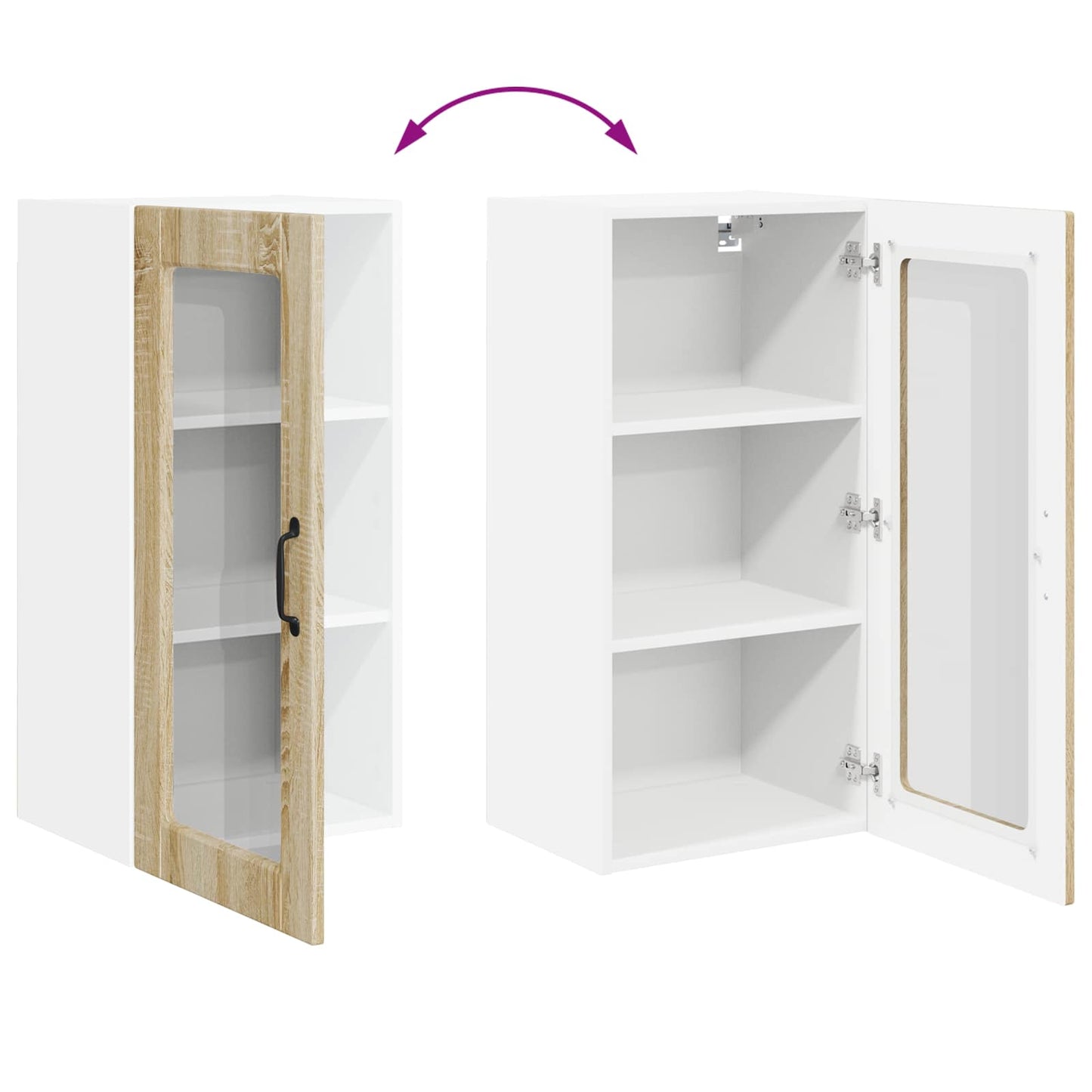 Wandglas-Schrank LUCCA Sonoma-Eiche 40 x 31 x 80 cm
