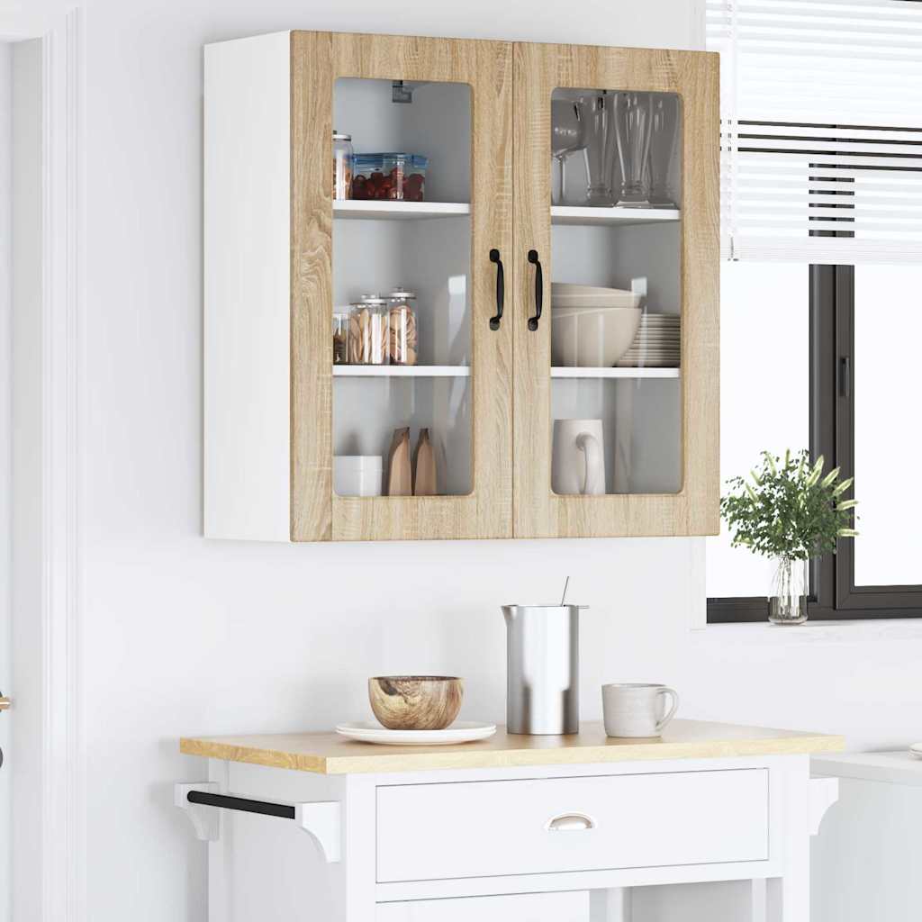 Küchenhängeschrank mit Regal 2 pcs Sonoma-Eiche 40 x 31 x 80 cm