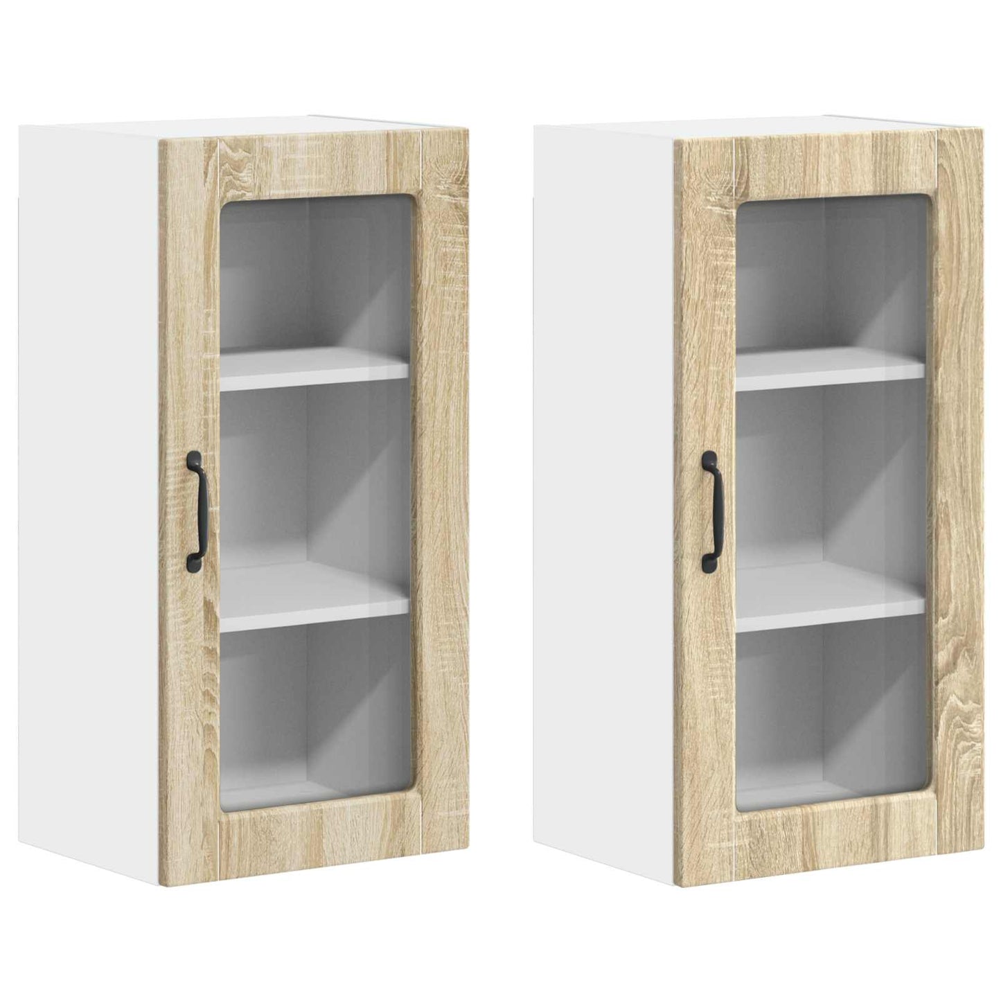 Wandglas-Schrank LUCCA 2 stk. Sonoma-Eiche Holzwerkstoff