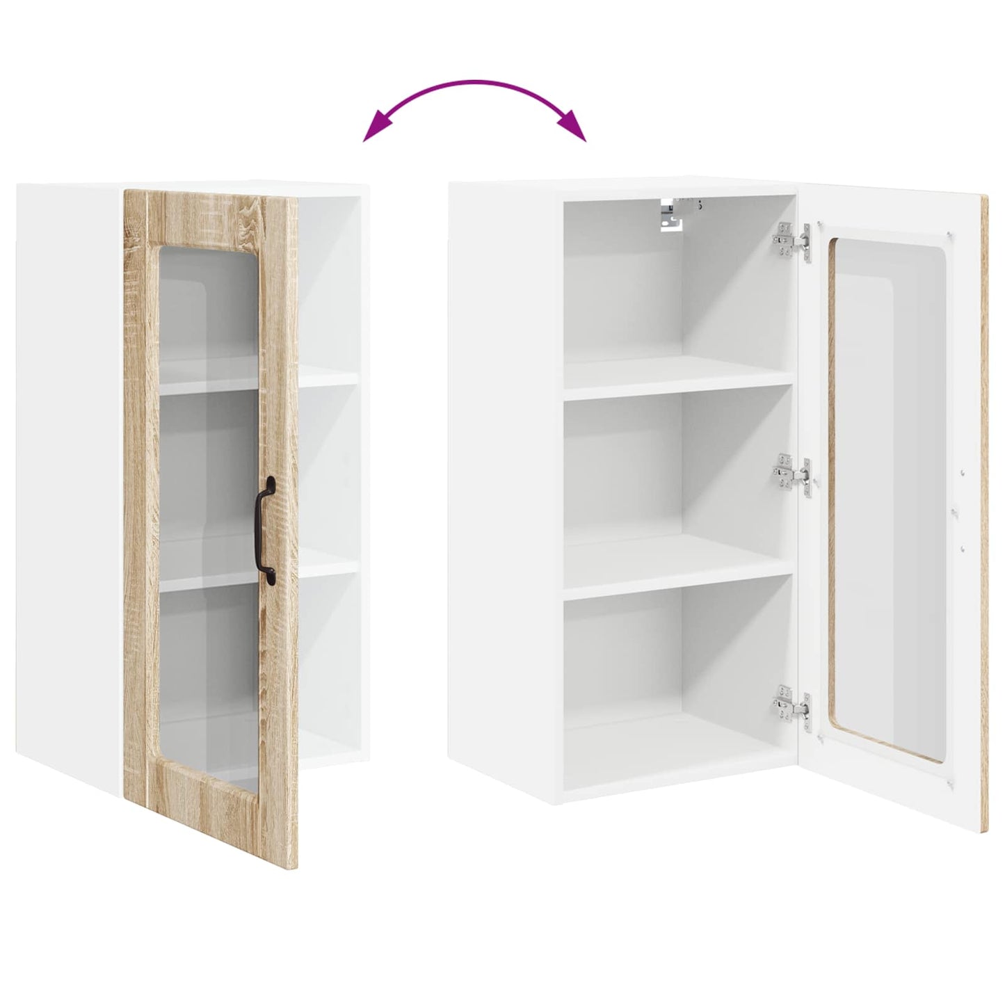 Wandglas-Schrank LUCCA 2 stk. Sonoma-Eiche Holzwerkstoff