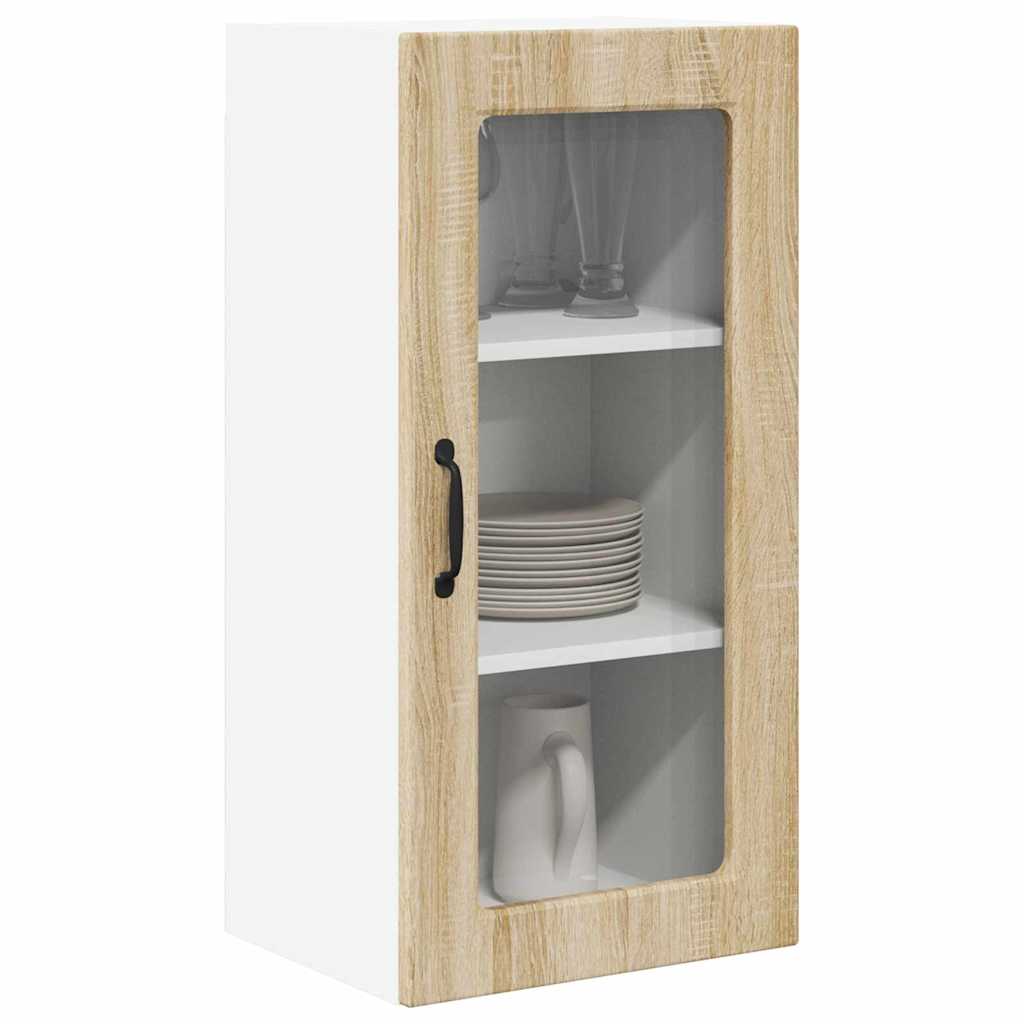 Küchenhängeschrank mit Regal 2 pcs Sonoma-Eiche 40 x 31 x 80 cm