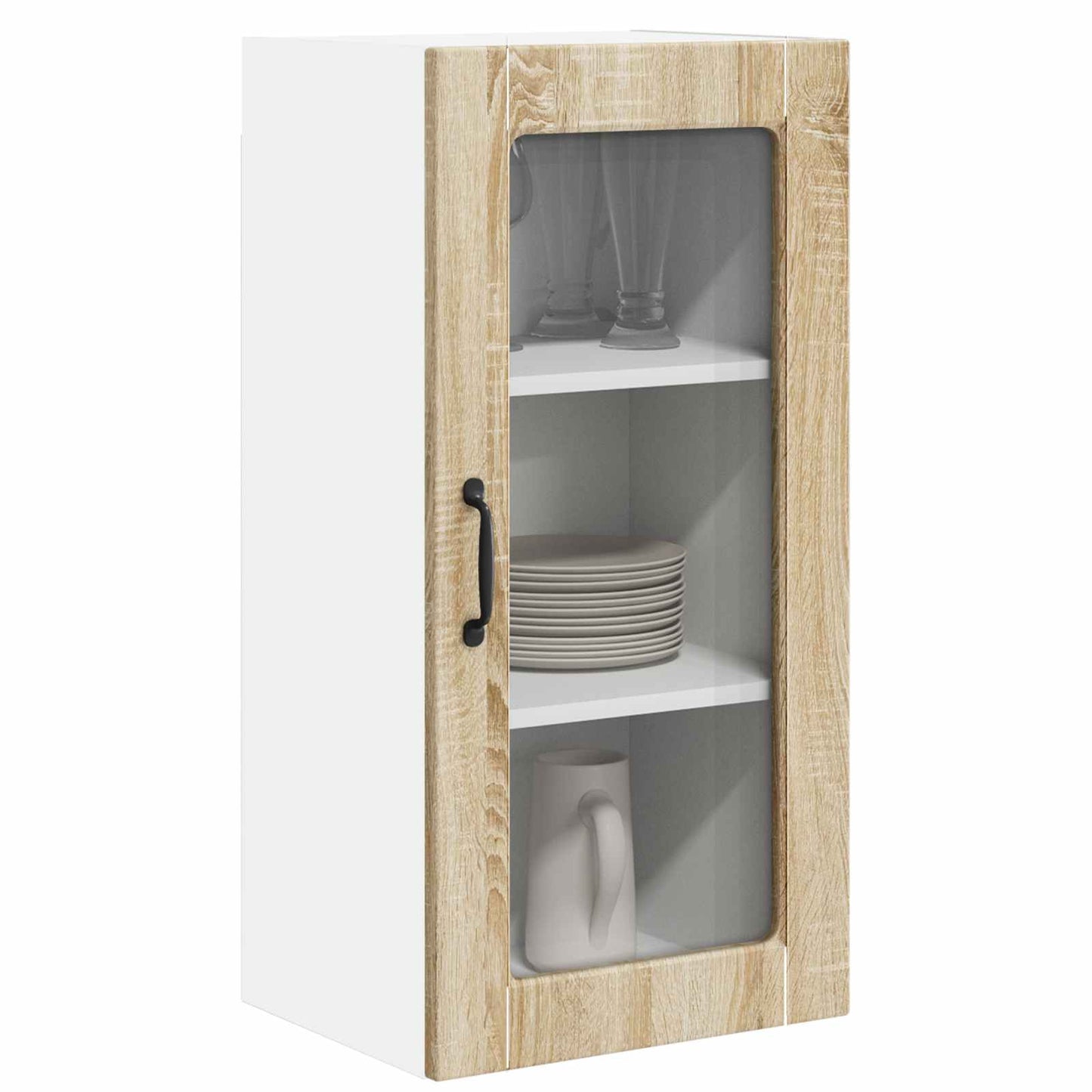 Wandglas-Schrank LUCCA 2 stk. Sonoma-Eiche Holzwerkstoff