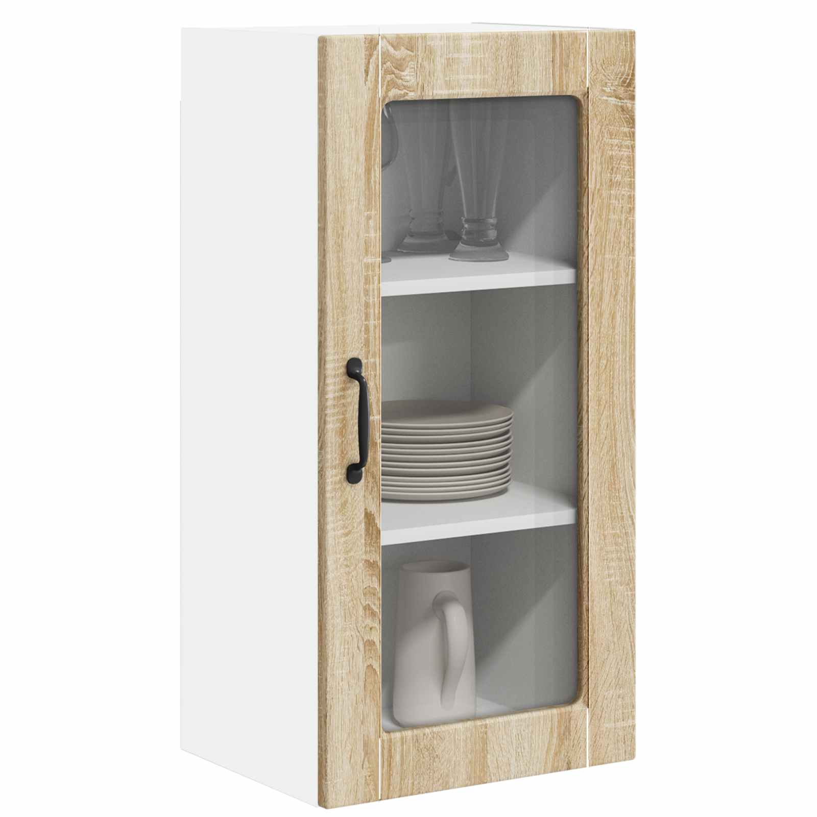 Wandglas-Schrank LUCCA 2 stk. Sonoma-Eiche Holzwerkstoff