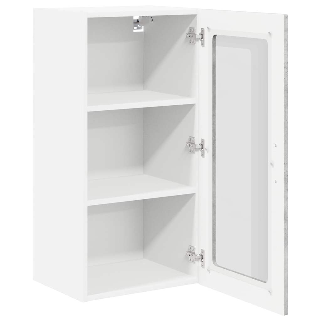 Küchenhängeschrank mit Regal 2 pcs Beton Grau 40 x 31 x 80 cm
