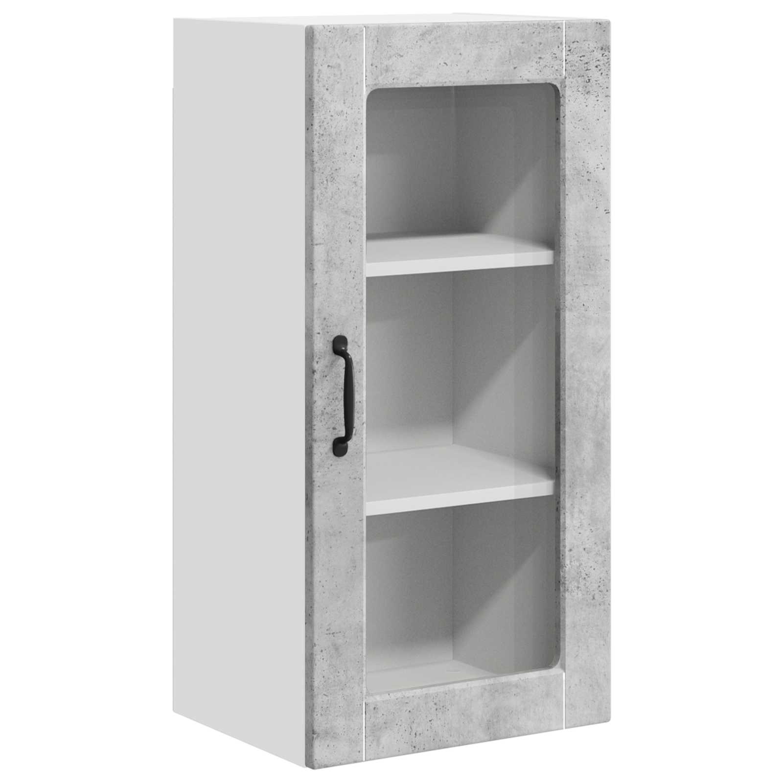 Wandglas-Schrank LUCCA 2 stk. Betongrau Holzwerkstoff