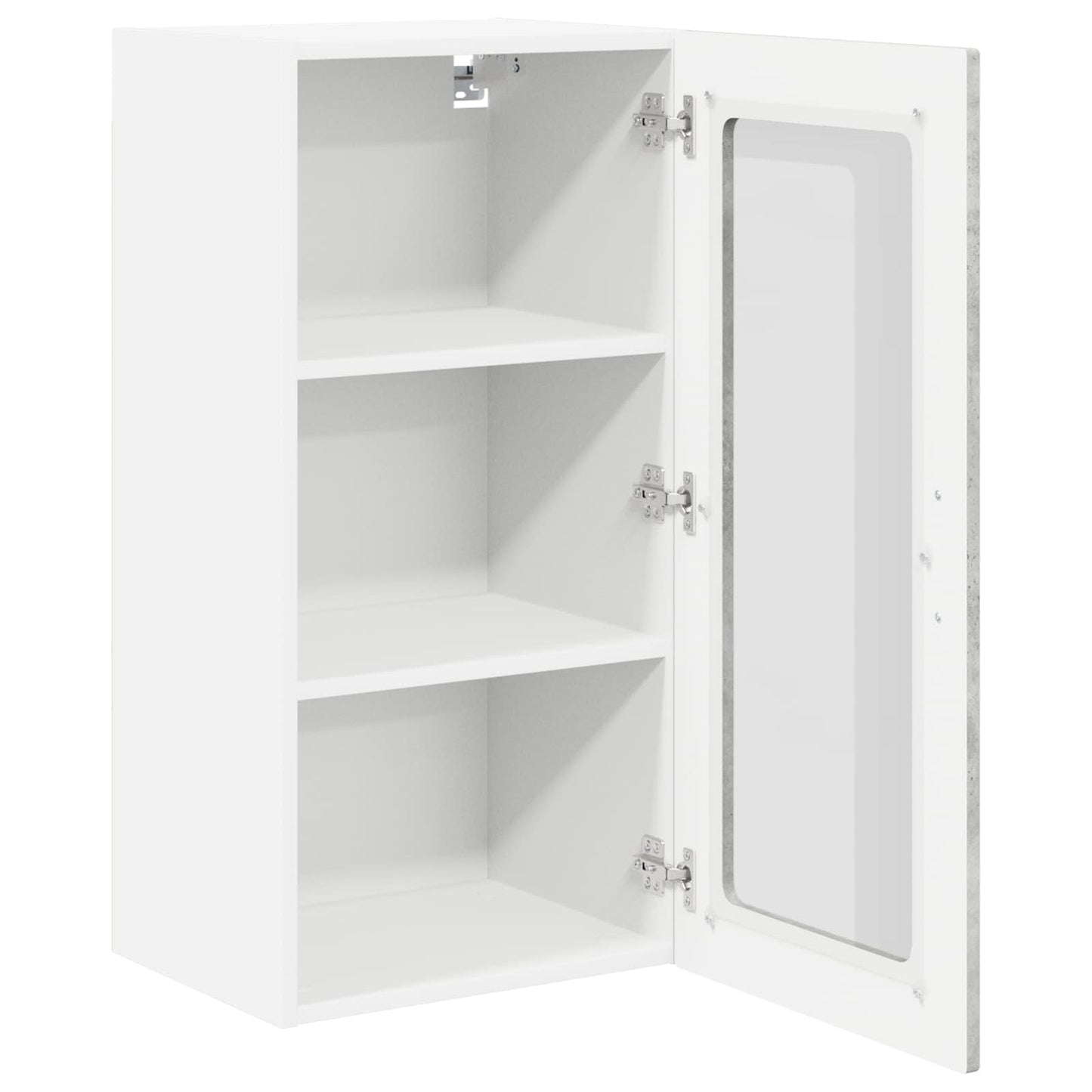 Wandglas-Schrank LUCCA 2 stk. Betongrau Holzwerkstoff