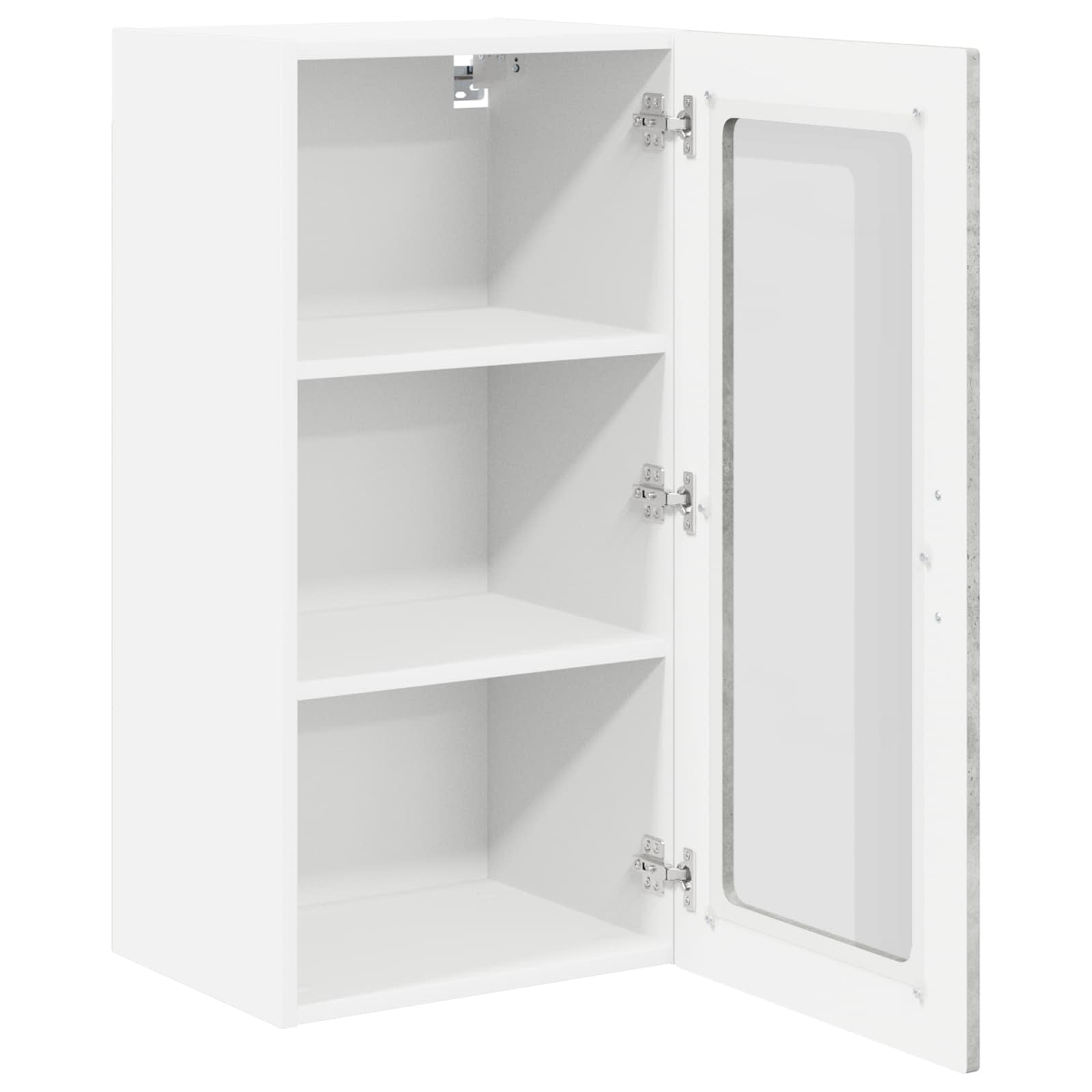 Wandglas-Schrank LUCCA 2 stk. Betongrau Holzwerkstoff