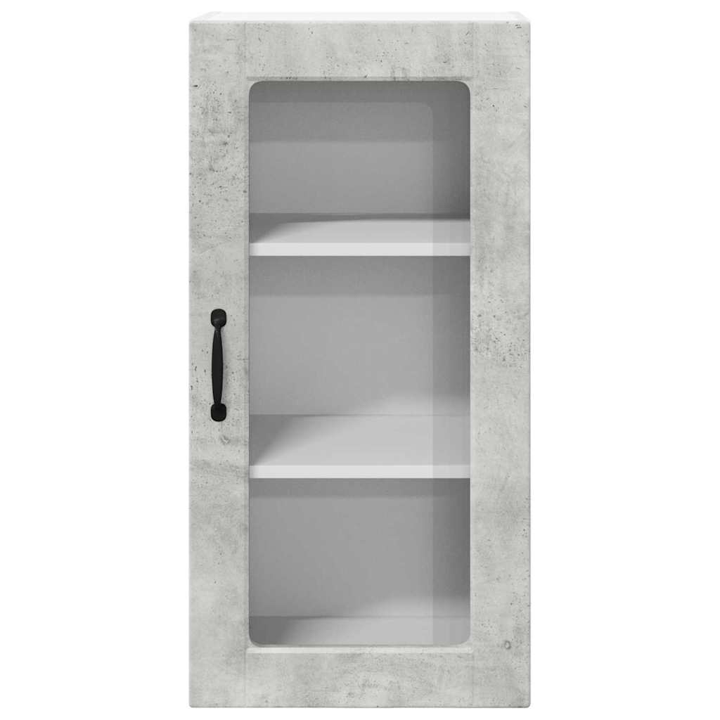 Küchenhängeschrank mit Regal 2 pcs Beton Grau 40 x 31 x 80 cm
