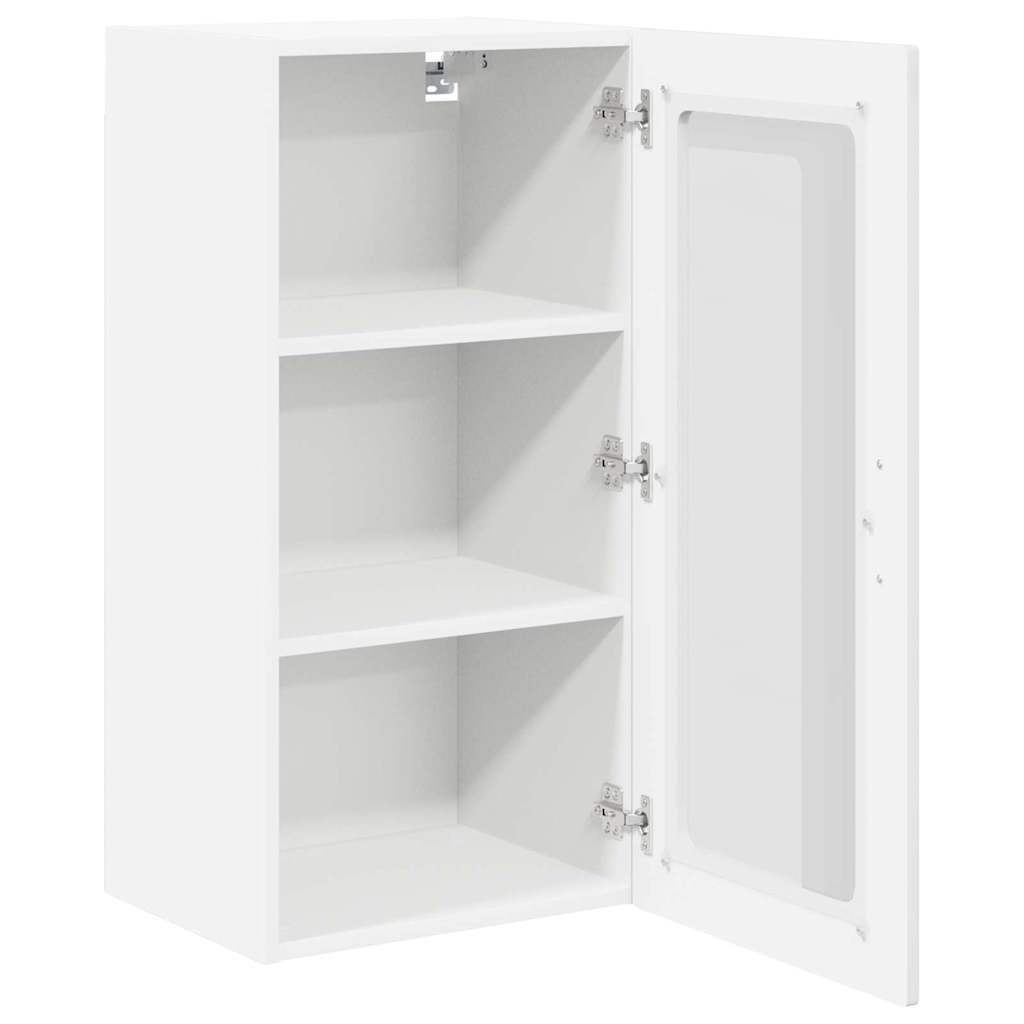Wandglas-Schrank LUCCA 2 stk. Hochglanz Weiß Holzwerkstoff