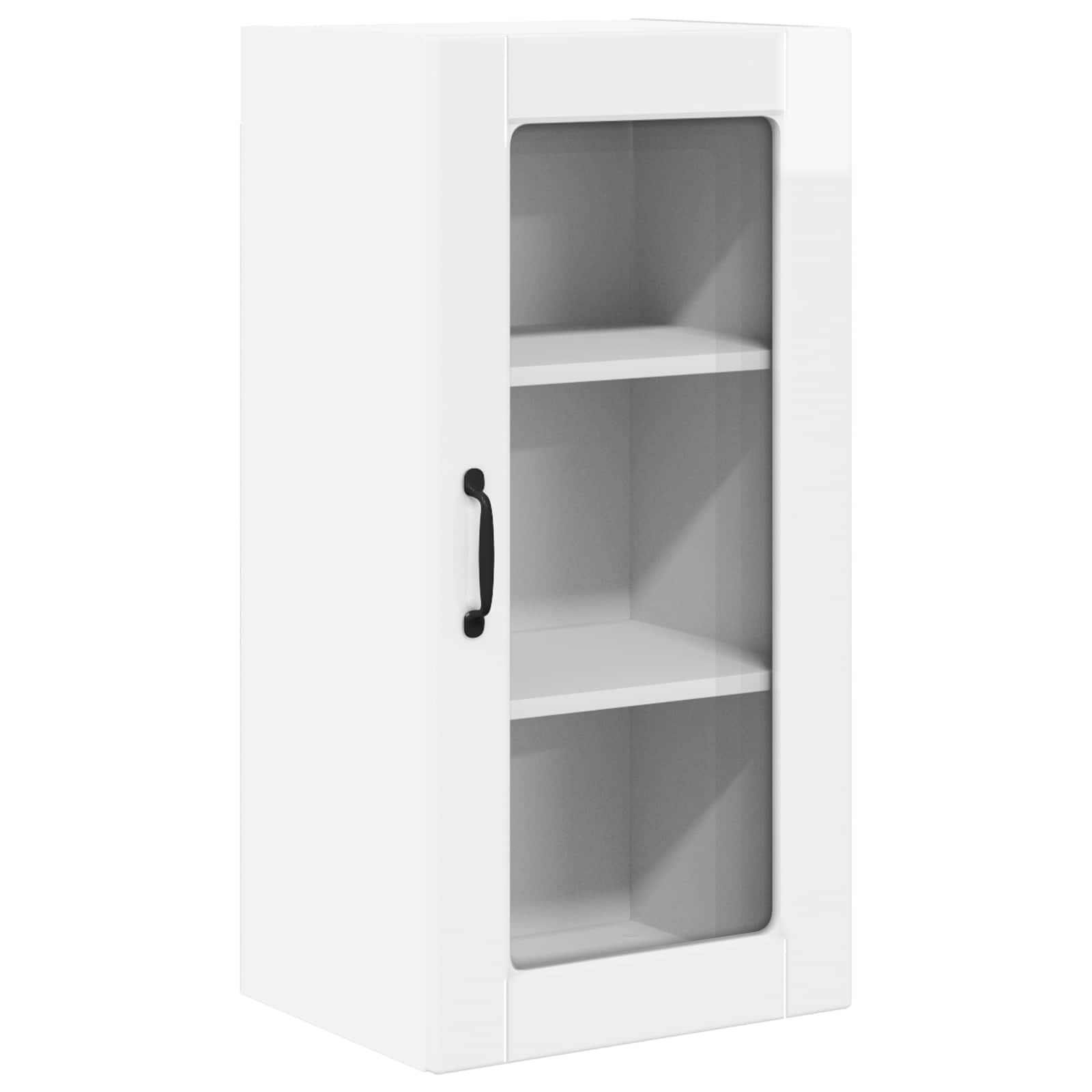 Wandglas-Schrank LUCCA 2 stk. Hochglanz Weiß Holzwerkstoff