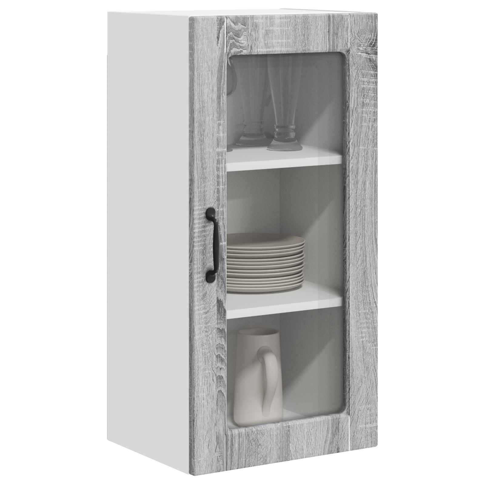 Wandglas-Schrank LUCCA 2 stk. Graues Sonoma Holzwerkstoff