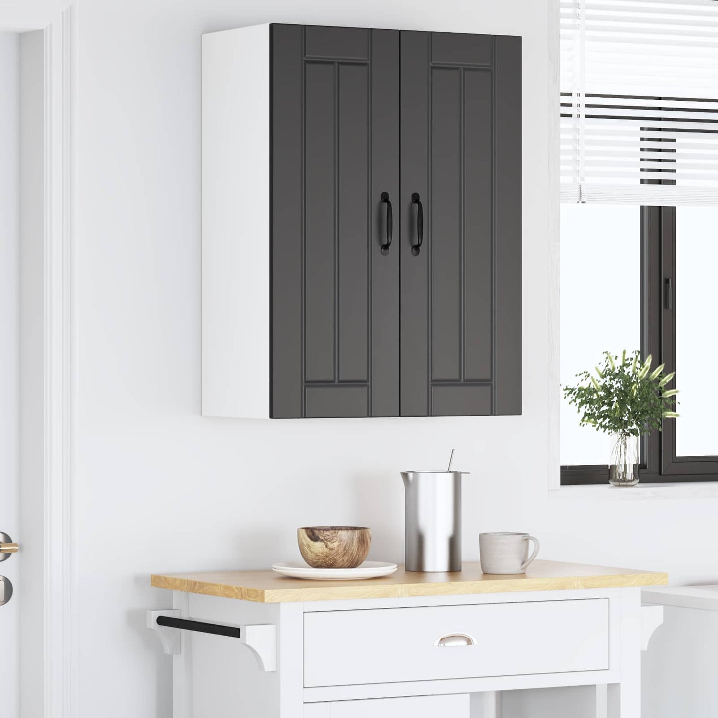 Wandschrank LUCCA 2 stk. Schwarz Holzwerkstoff